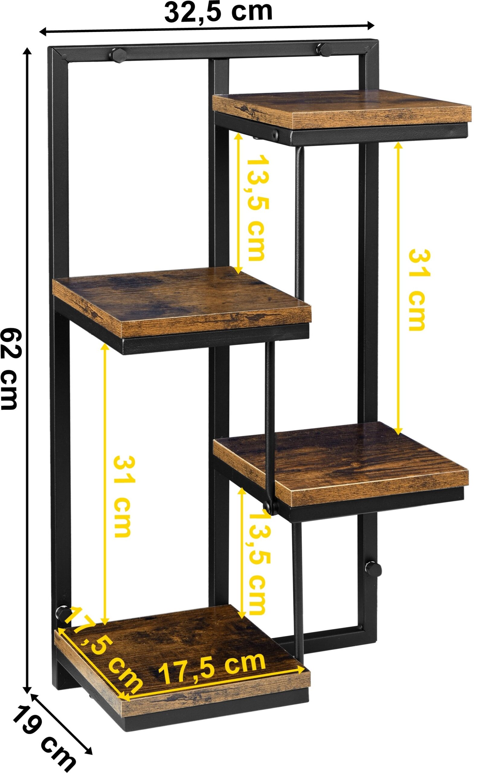 Kwietnik wiszący czarny Hagart Rustic postarzany dąb - obrazek 3