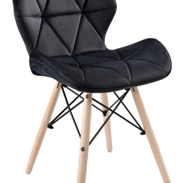 Krzesło tapicerowane MURET VELVET - aksamitny czarny