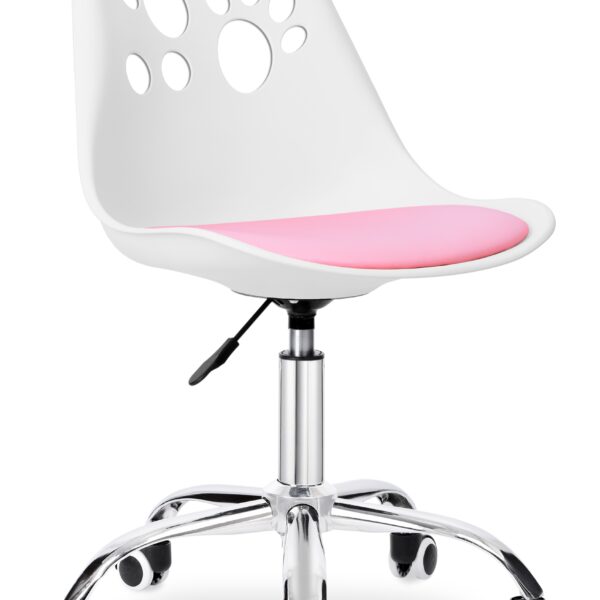 Fotel obrotowy Grover białoróżowy