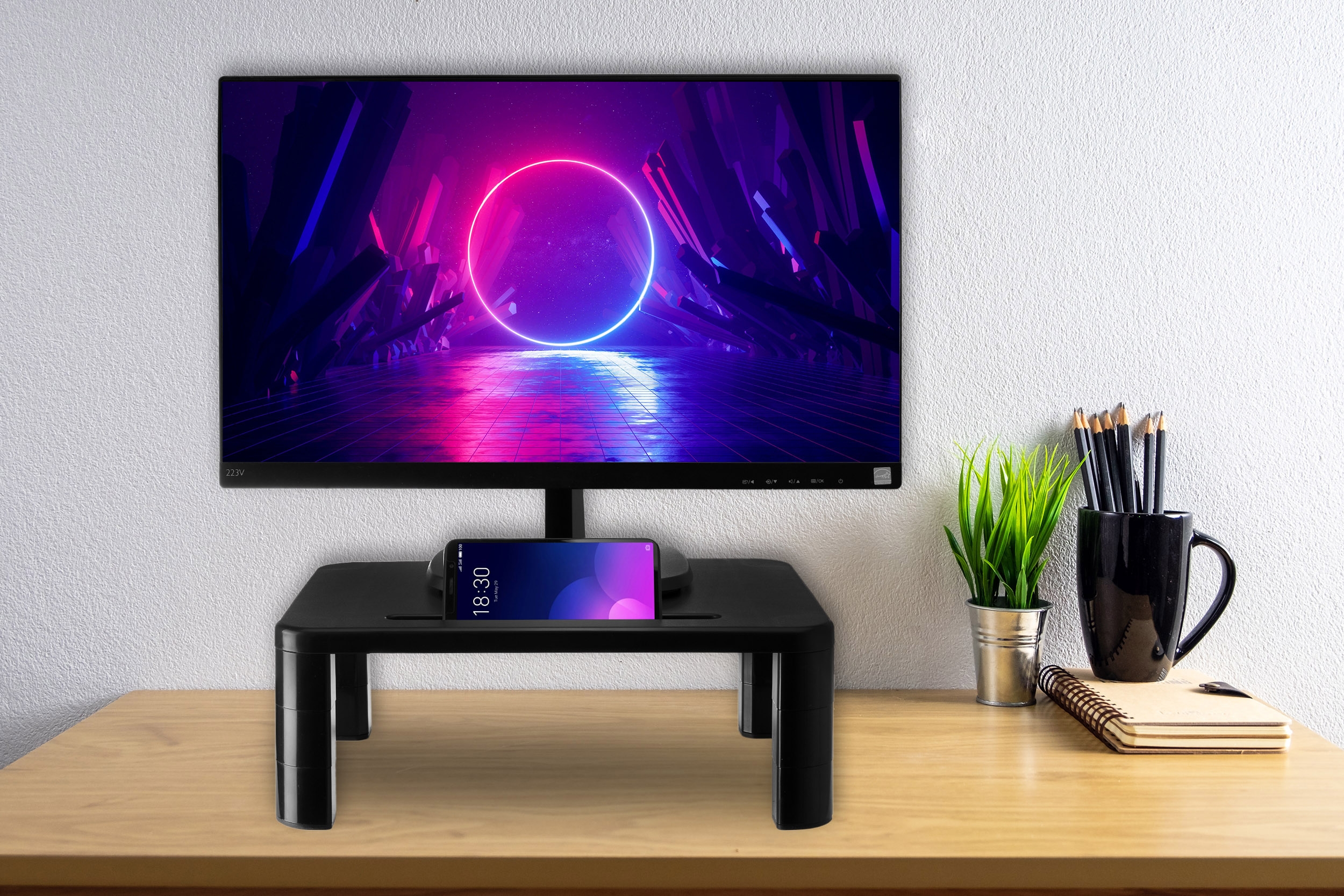 Podstawka 3-stopniowa pod monitor laptopa czarna - obrazek 2