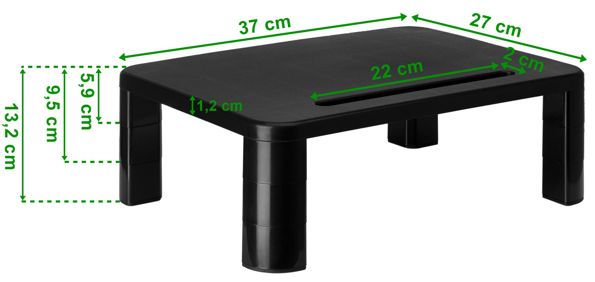 Podstawka 3-stopniowa pod monitor laptopa czarna - obrazek 4