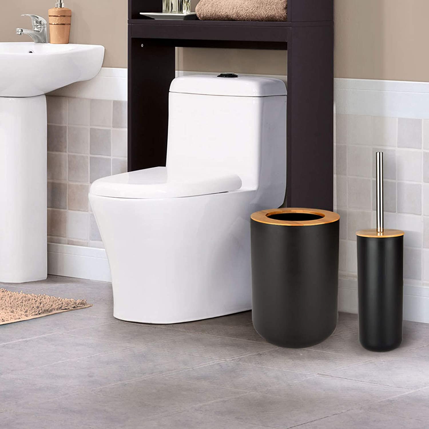 Akcesoria łazienkowe Timor komplet 6 elementów czarny - obrazek 8