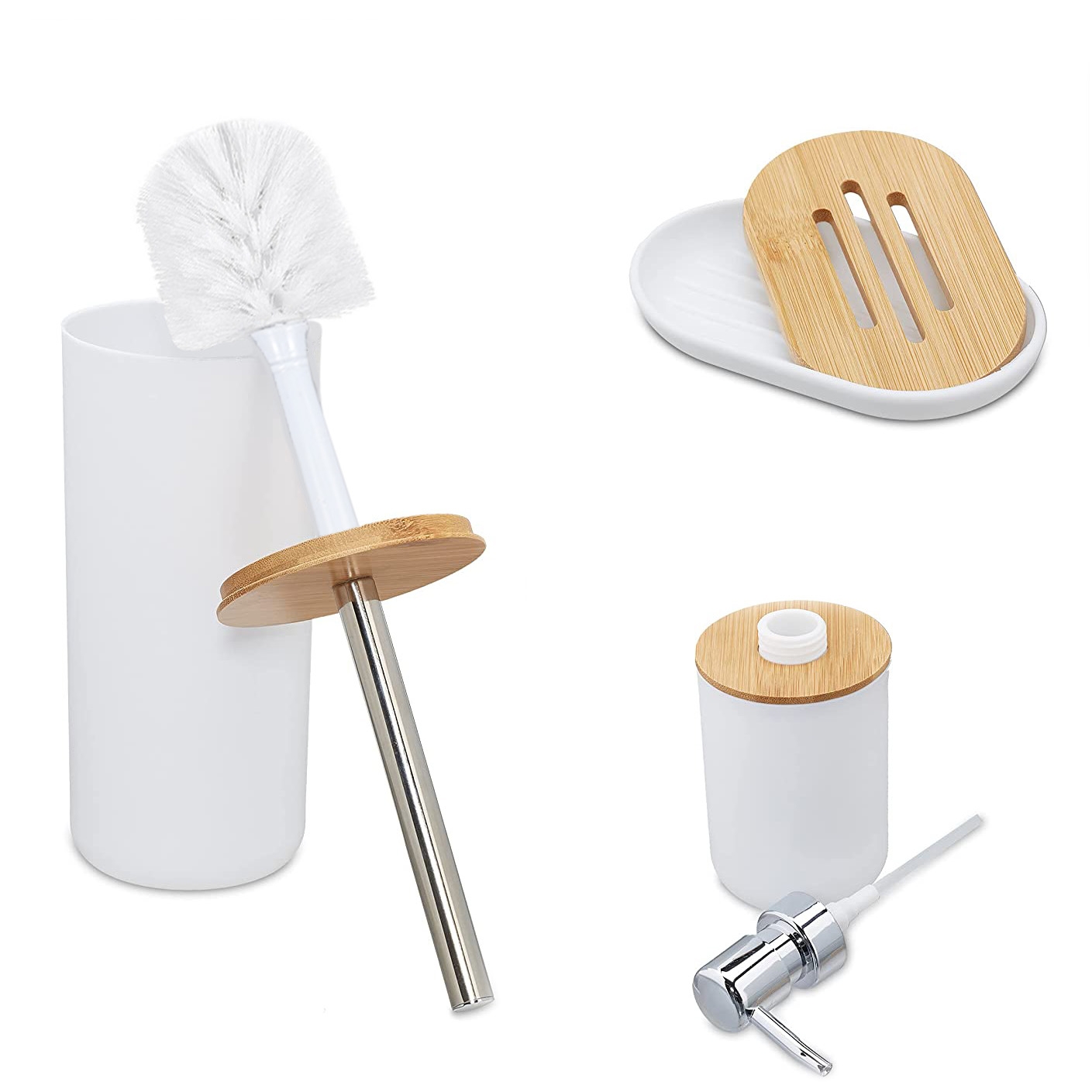 Akcesoria łazienkowe Timor komplet 6 sztuk biały - obrazek 2