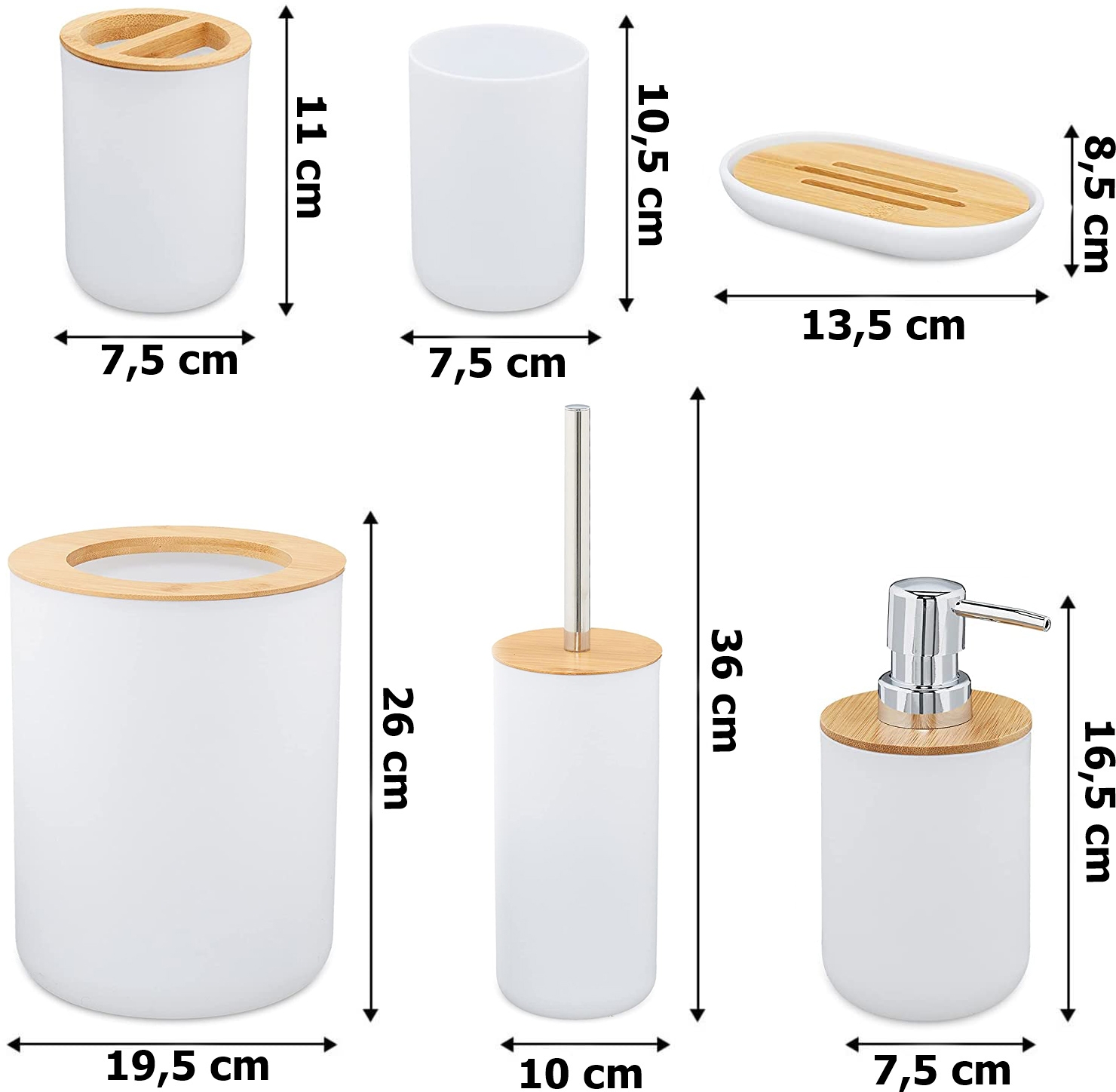 Akcesoria łazienkowe Timor komplet 6 sztuk biały - obrazek 3