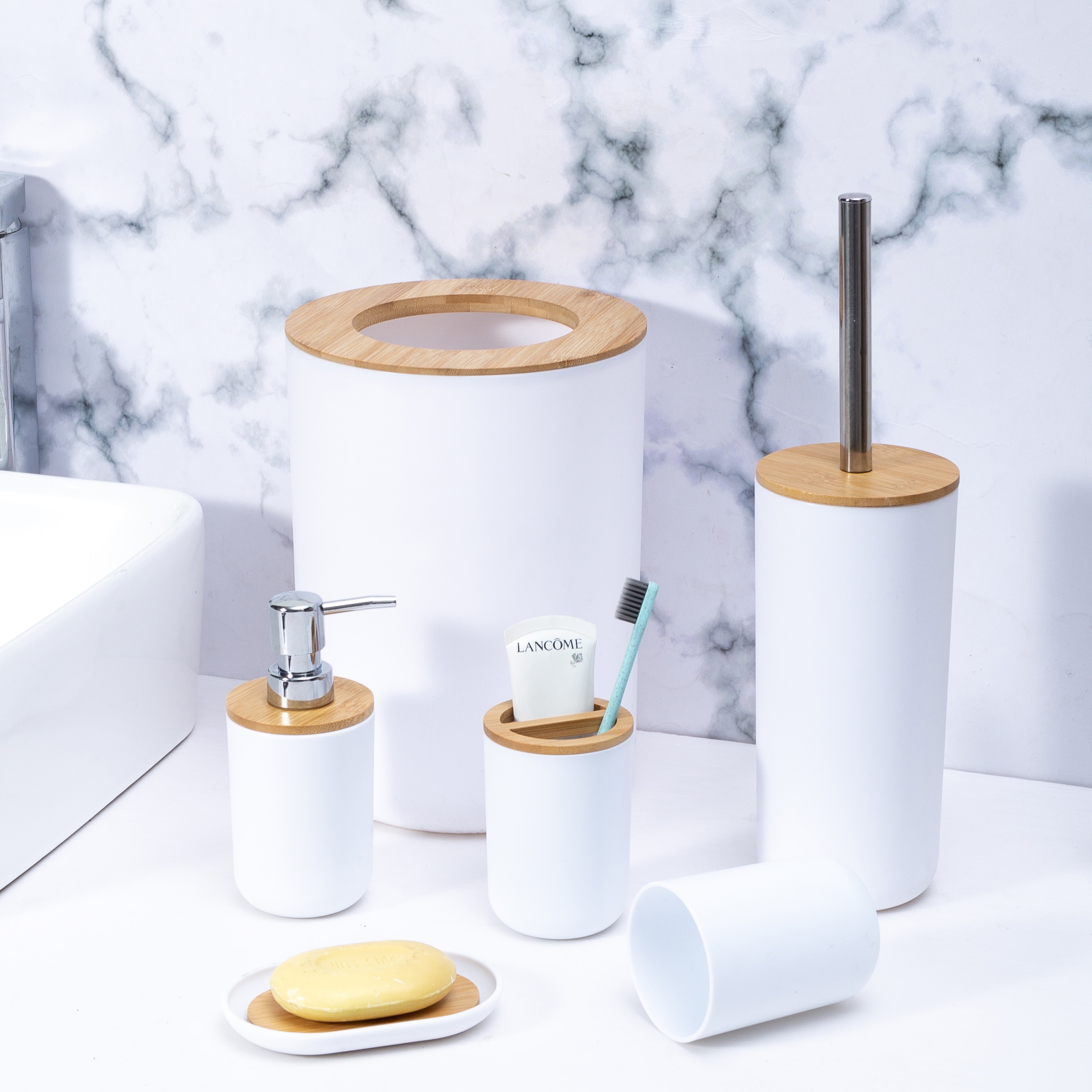 Akcesoria łazienkowe Timor komplet 6 sztuk biały - obrazek 6