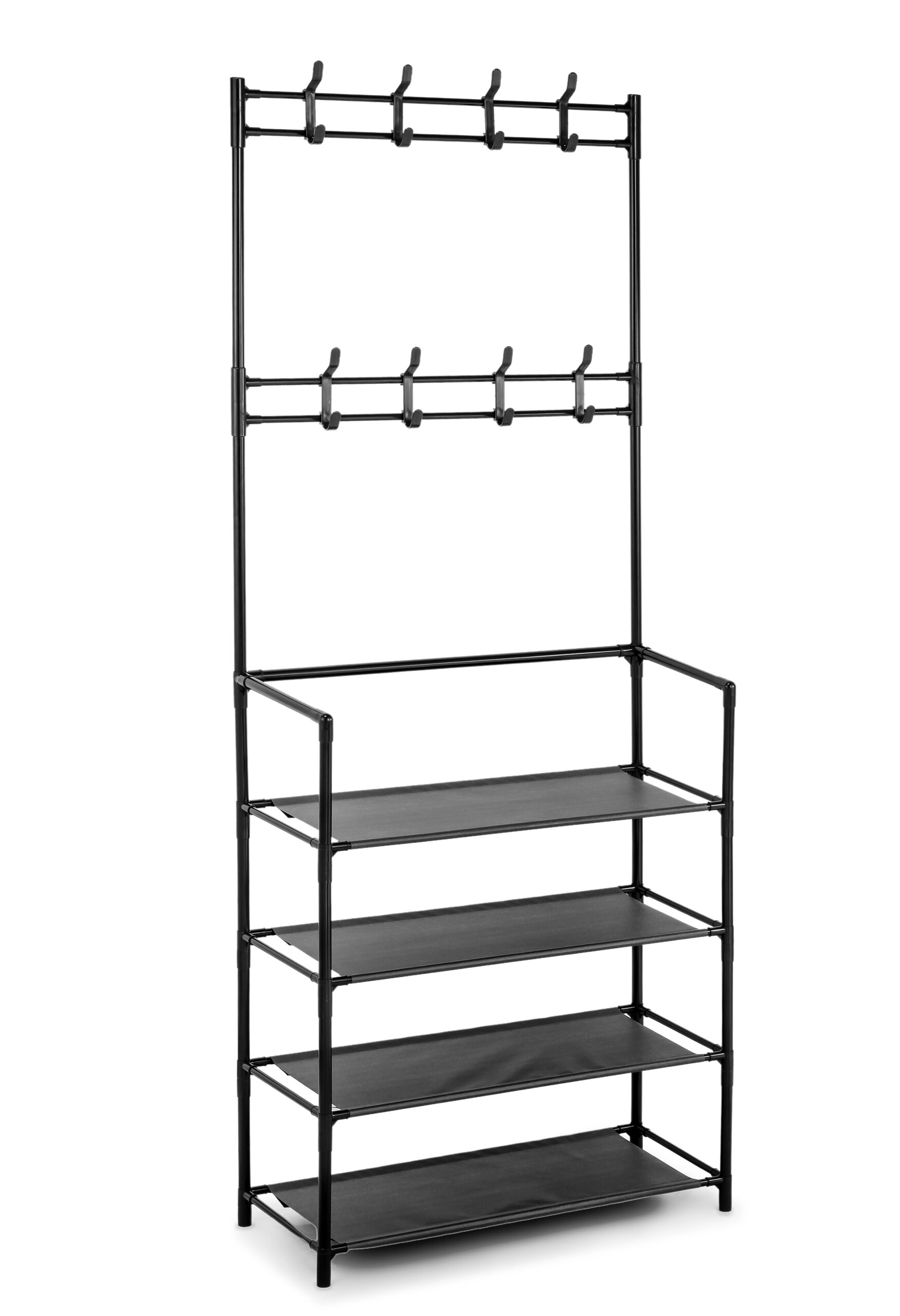 Wieszak na ubrania z półkami HANI czarny - obrazek 3