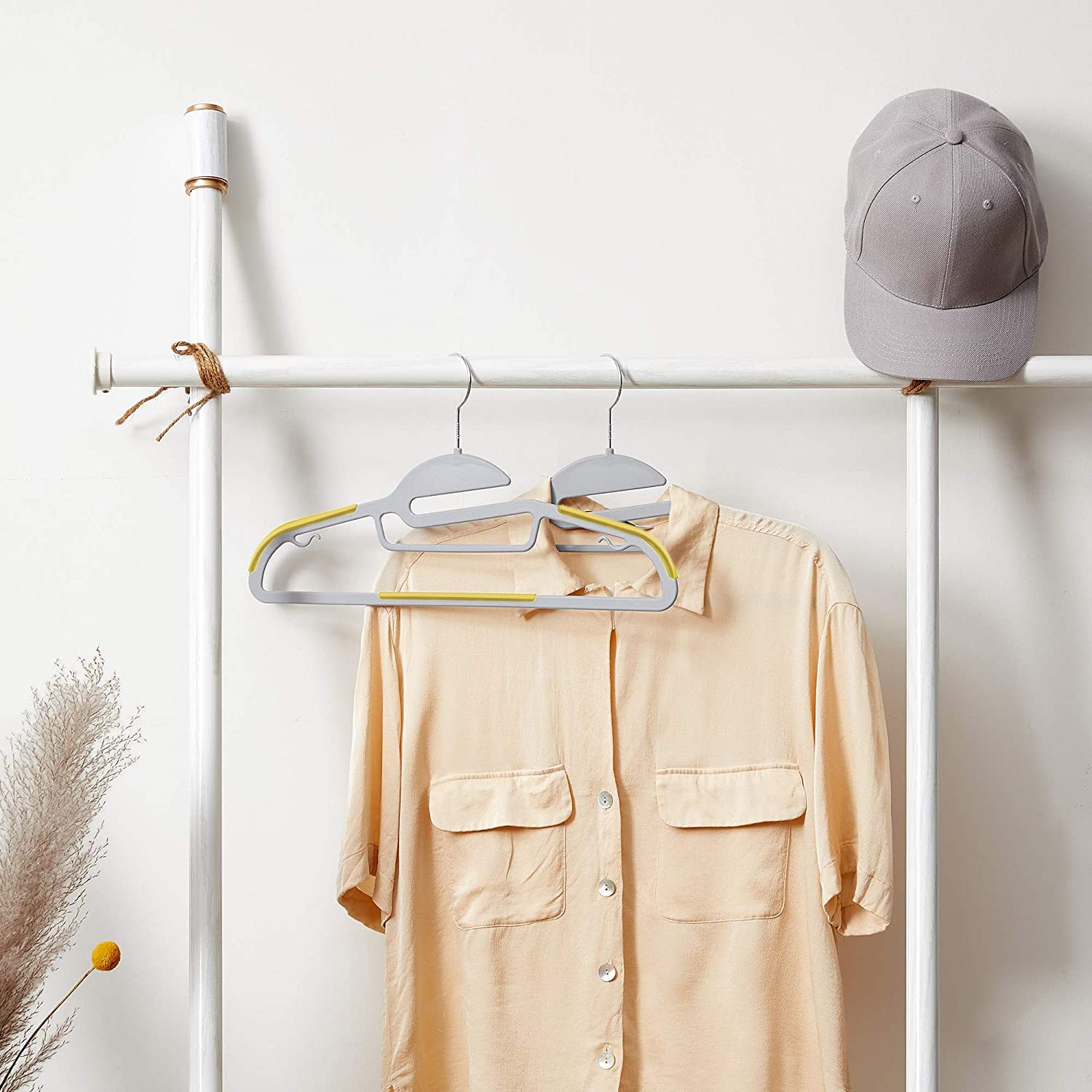 Wieszak Flexi komplet 10 sztuk szaro-żółty - obrazek 5