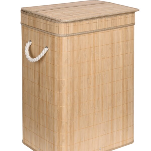 Kosz na pranie bambusowy z pokrywą SOREN 80L natural