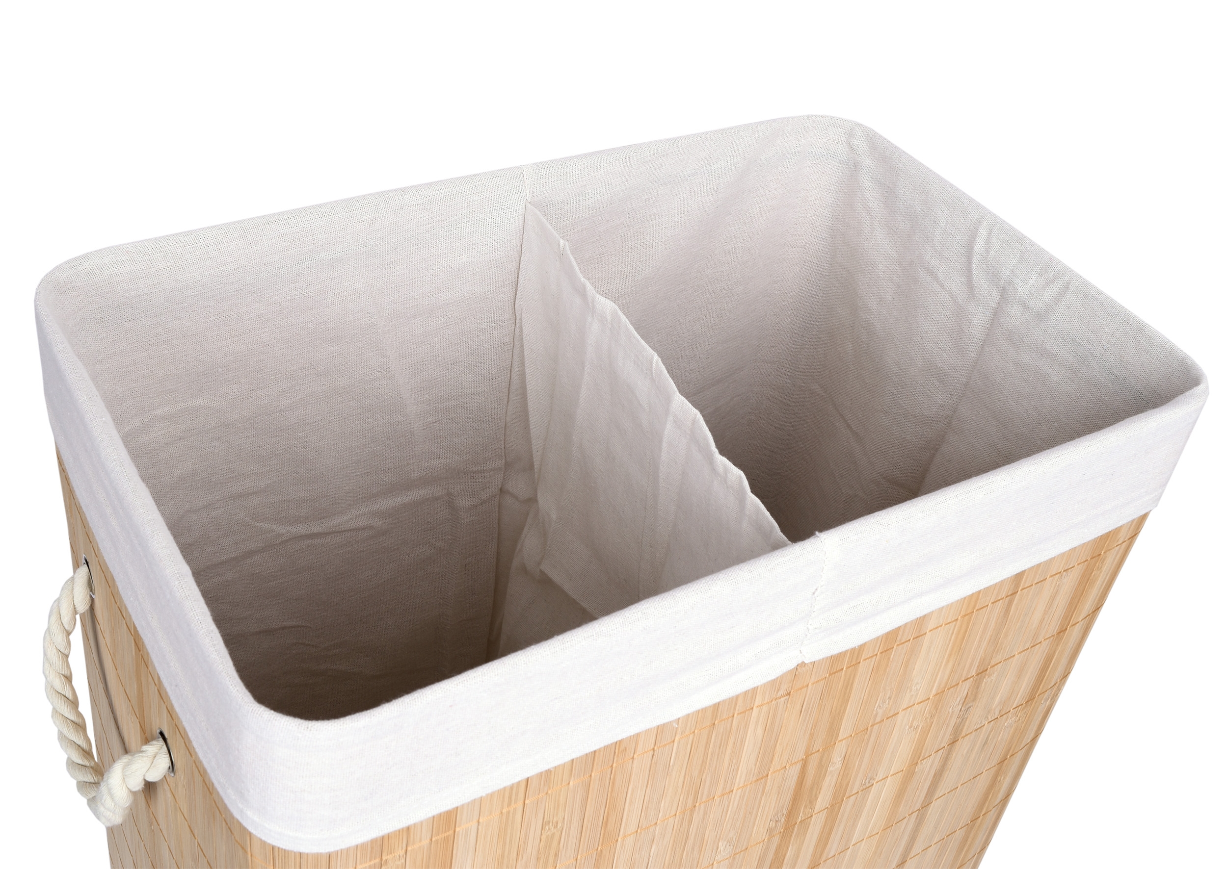 Kosz bambusowy pojemnik na pranie Soren 2 komory natural - obrazek 8