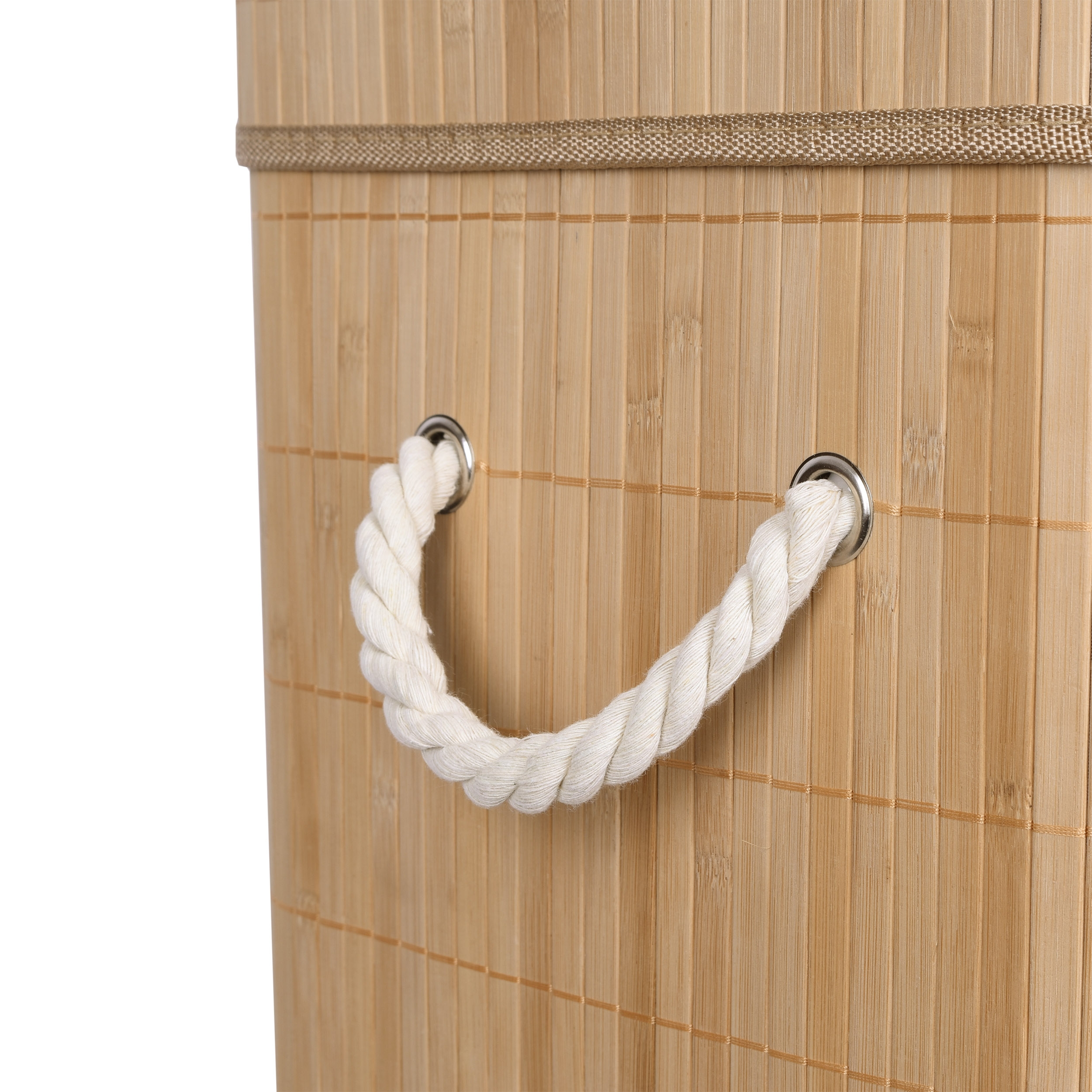 Kosz bambusowy pojemnik na pranie Soren 2 komory natural - obrazek 9