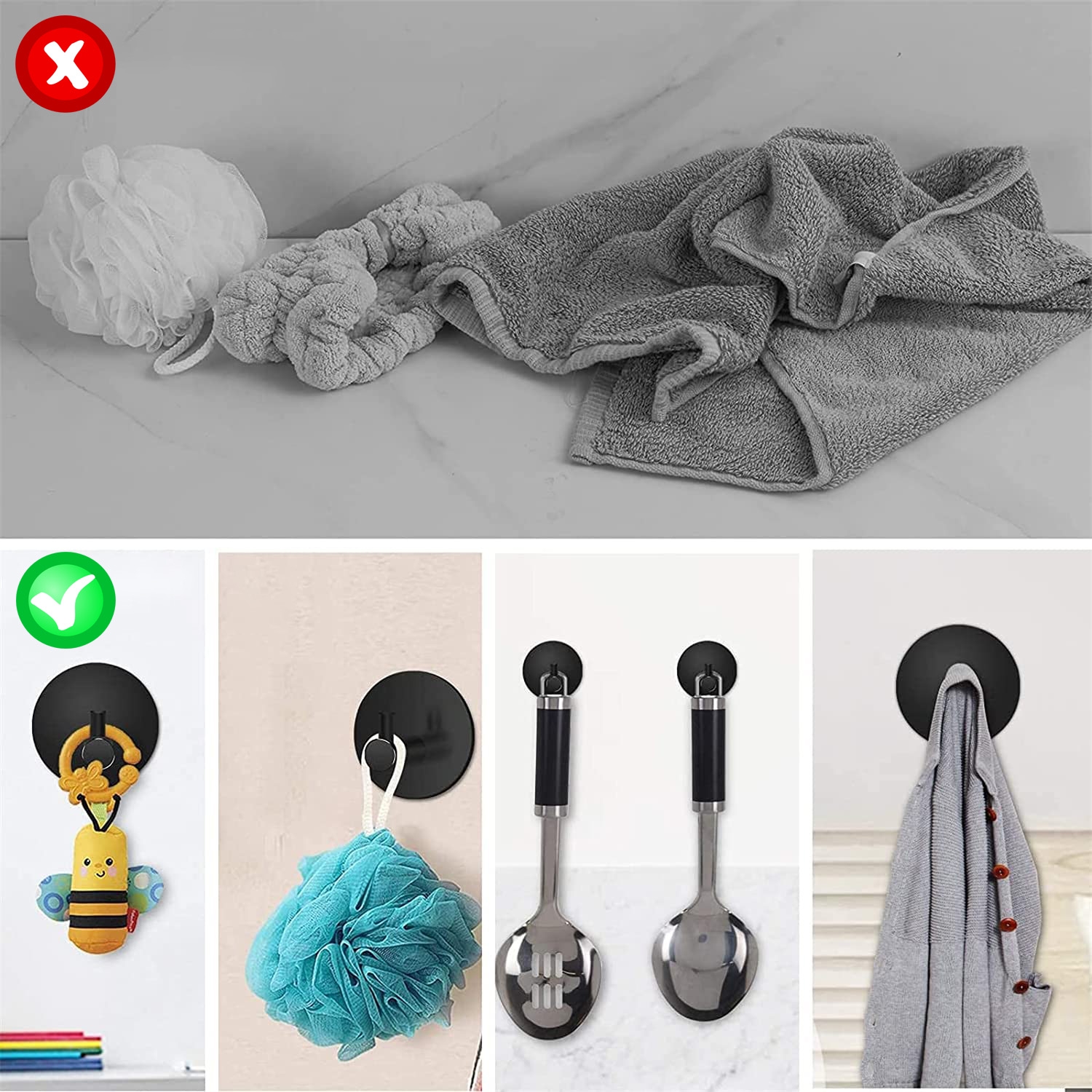 Zestaw 4 wieszaków loft Tavas czarny - obrazek 6