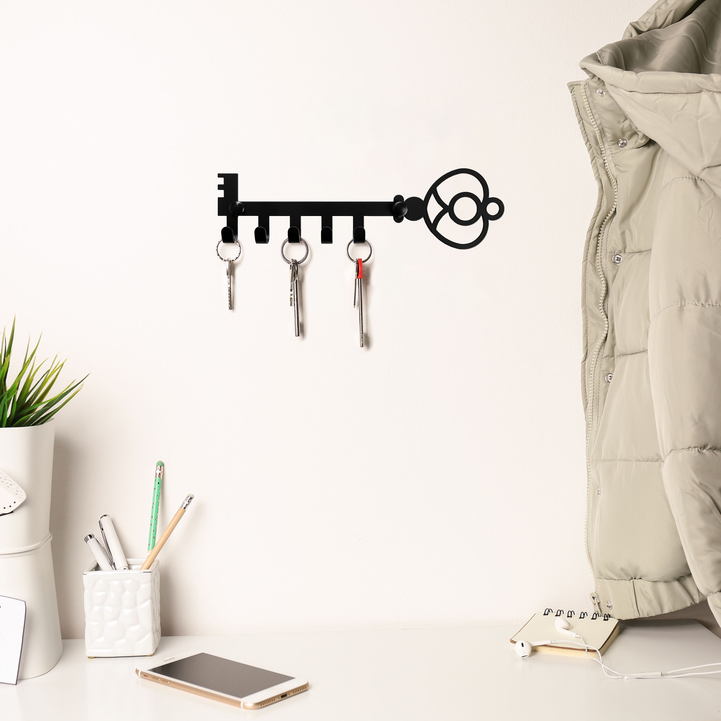 Wieszak na klucze Klavis czarny - obrazek 6