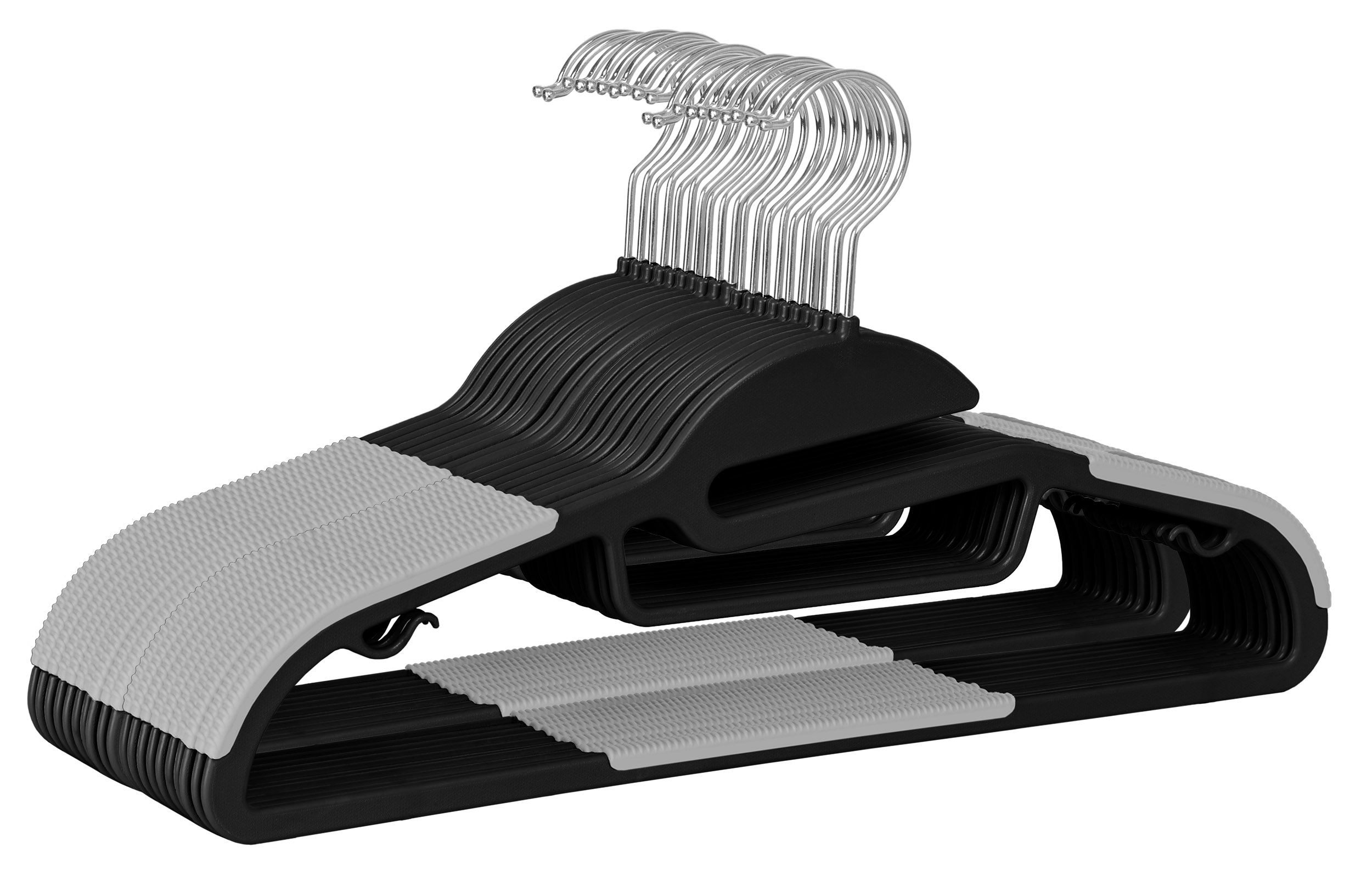 Wieszak Flexi komplet 20 sztuk czarno-szary - obrazek 2