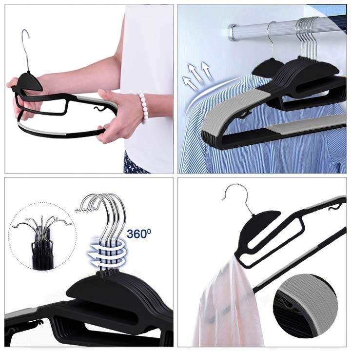 Wieszak Flexi komplet 20 sztuk czarno-szary - obrazek 8