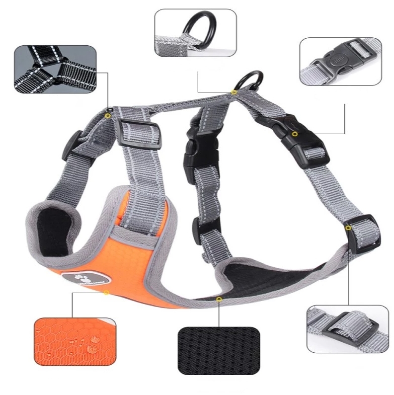 Szelki treningowe spacerowe dla psa ASTRO pomaranczowe rozmiar M - obrazek 8