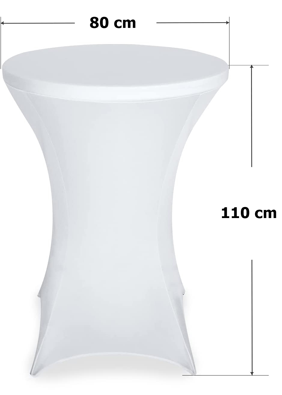 Pokrowiec na stolik koktajlowy BIAŁY 80 cm - obrazek 2
