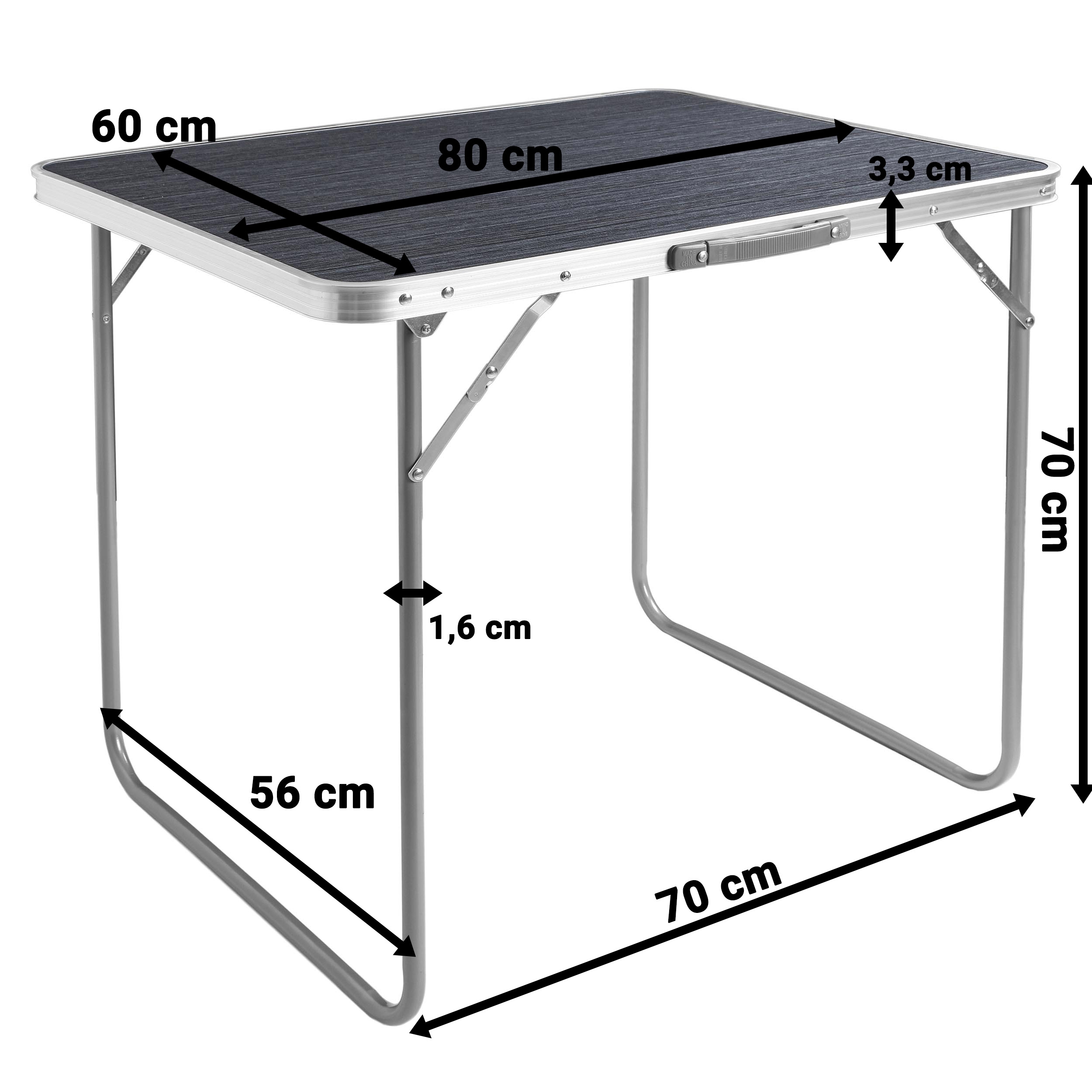 Stół turystyczny CORN kempingowy składany 80x60 cm black wood - obrazek 3