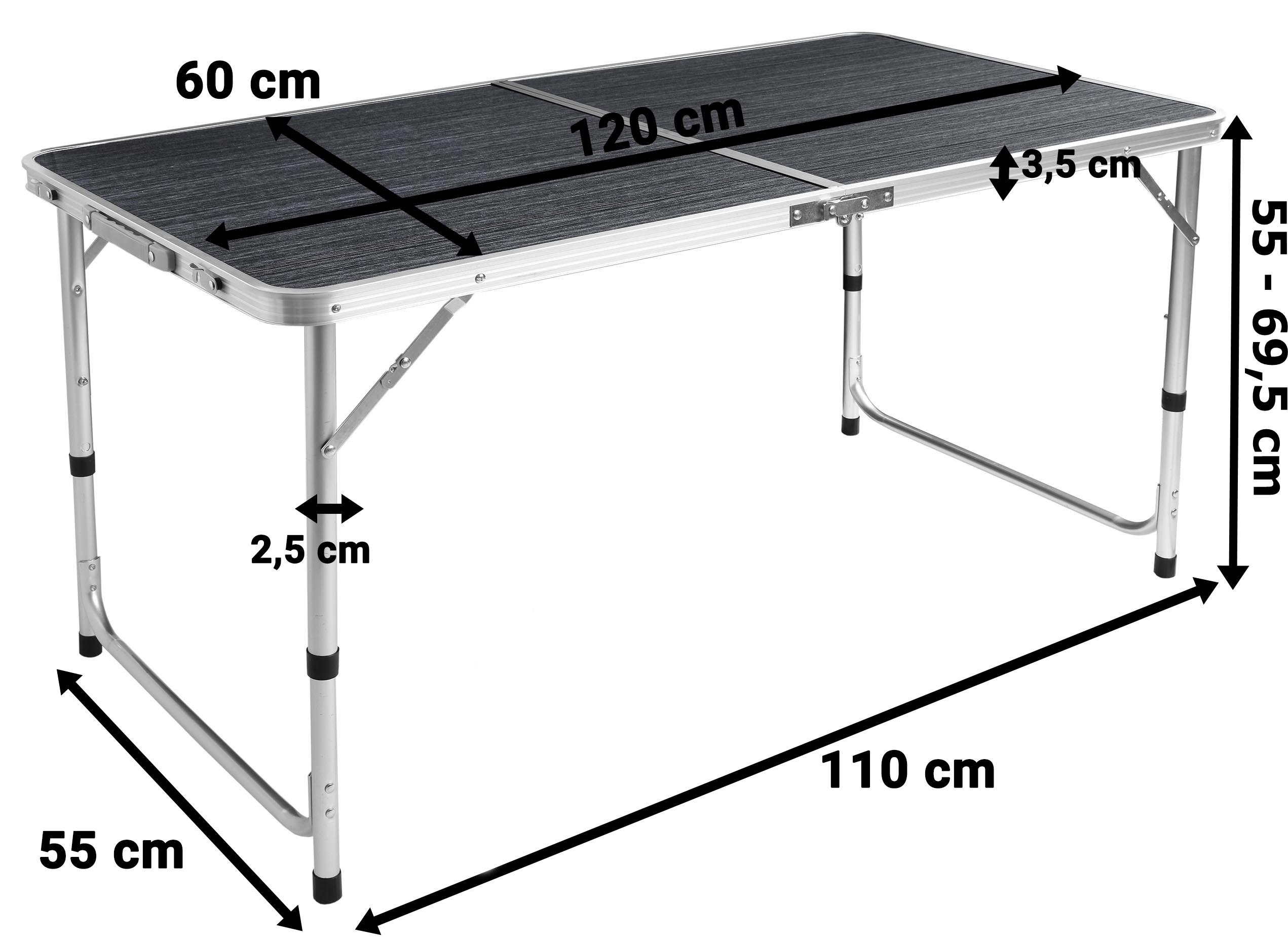 Zestaw turystyczny TRAMP kempingowy składany 120x60 cm black wood - obrazek 2