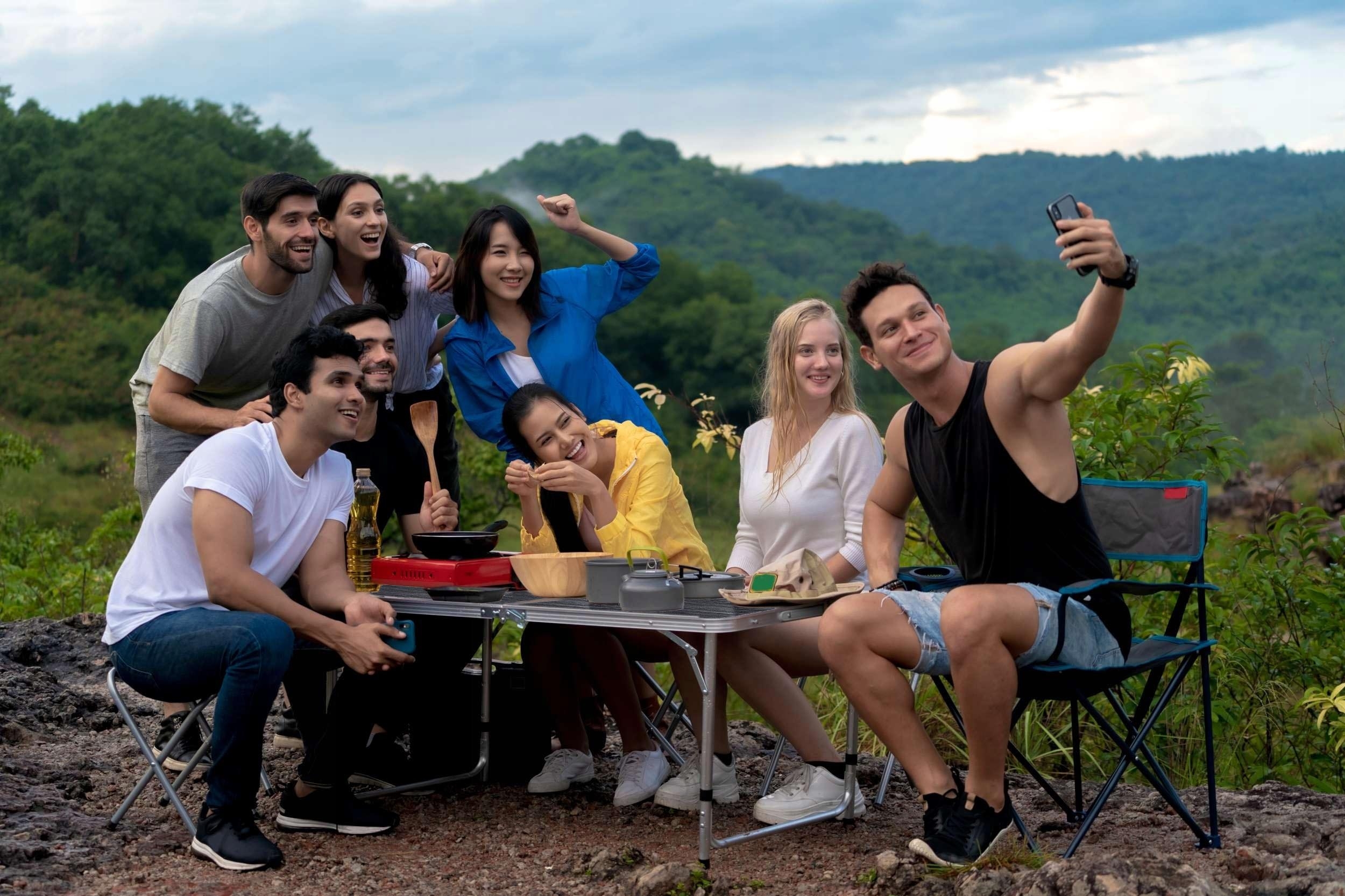 Stolik turystyczny TRIP składany 120x60 cm black wood - obrazek 2