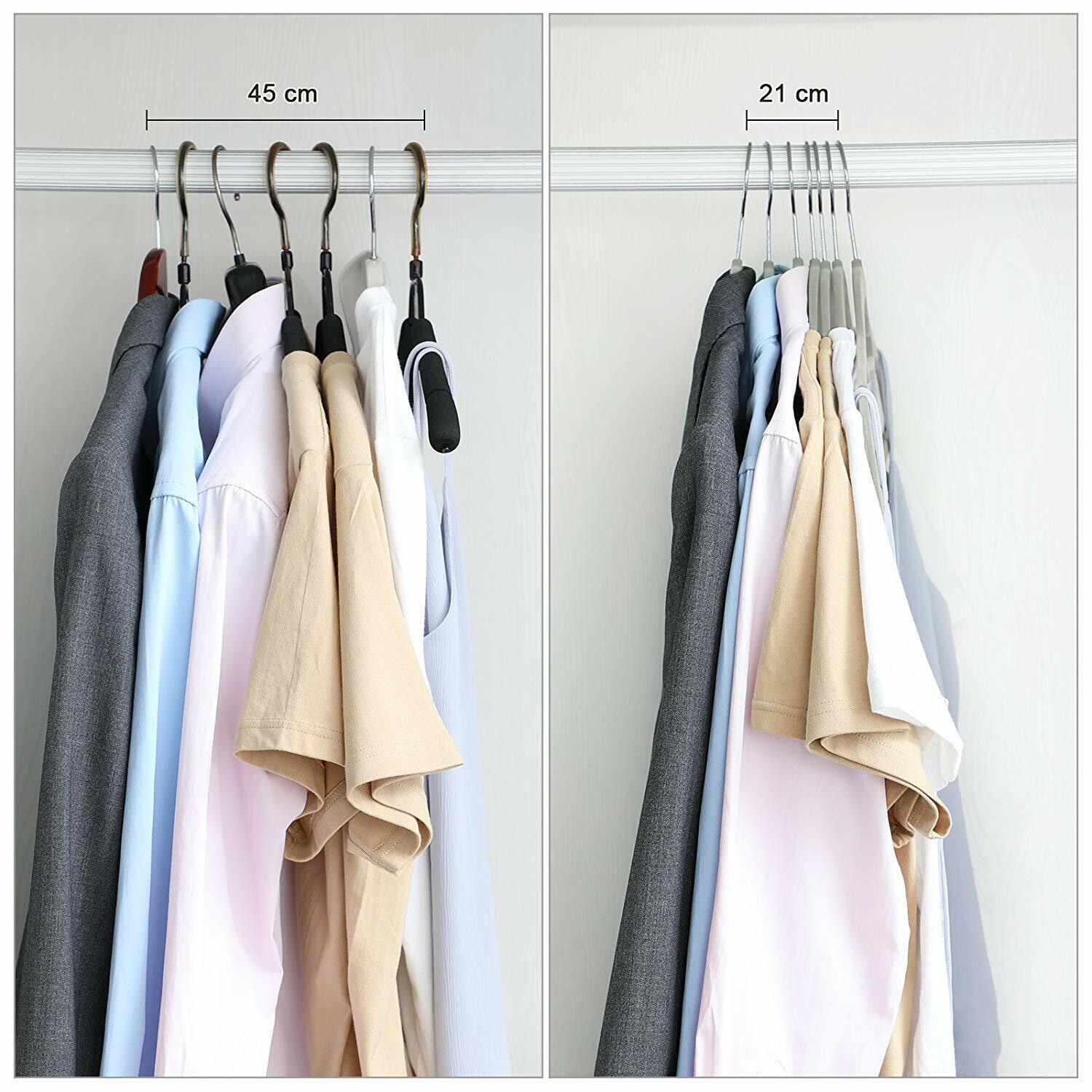 Wieszak welurowy Maxi komplet 50 sztuk szary - obrazek 3