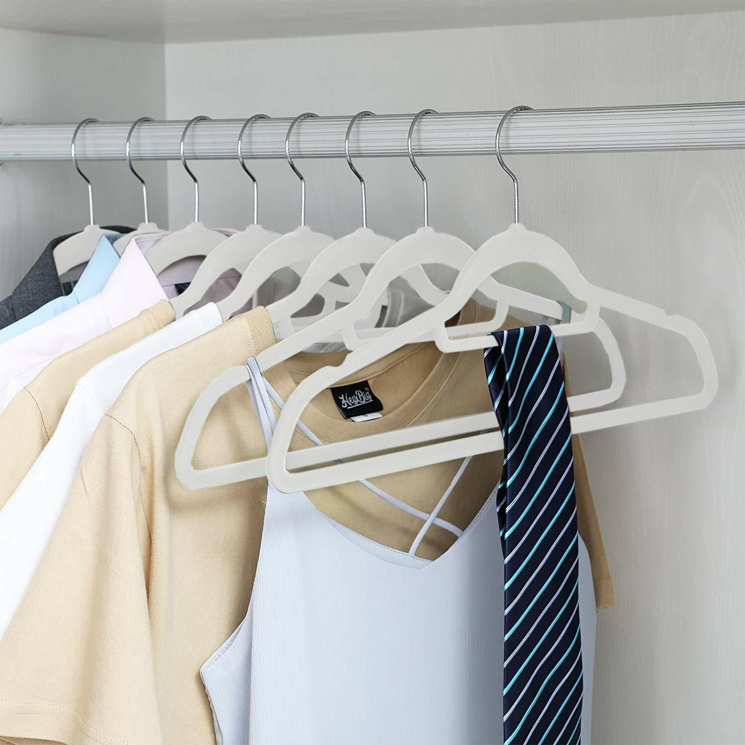 Wieszak welurowy Maxi komplet 50 sztuk szary - obrazek 2