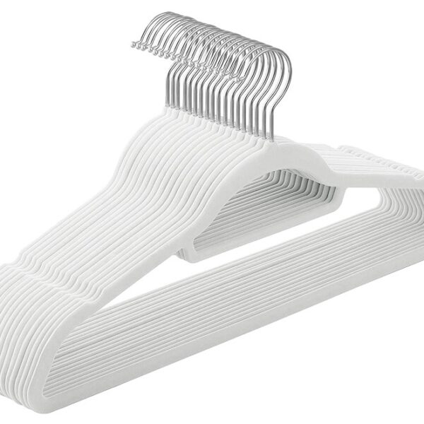 Wieszak welurowy Maxi komplet 60 sztuk szary