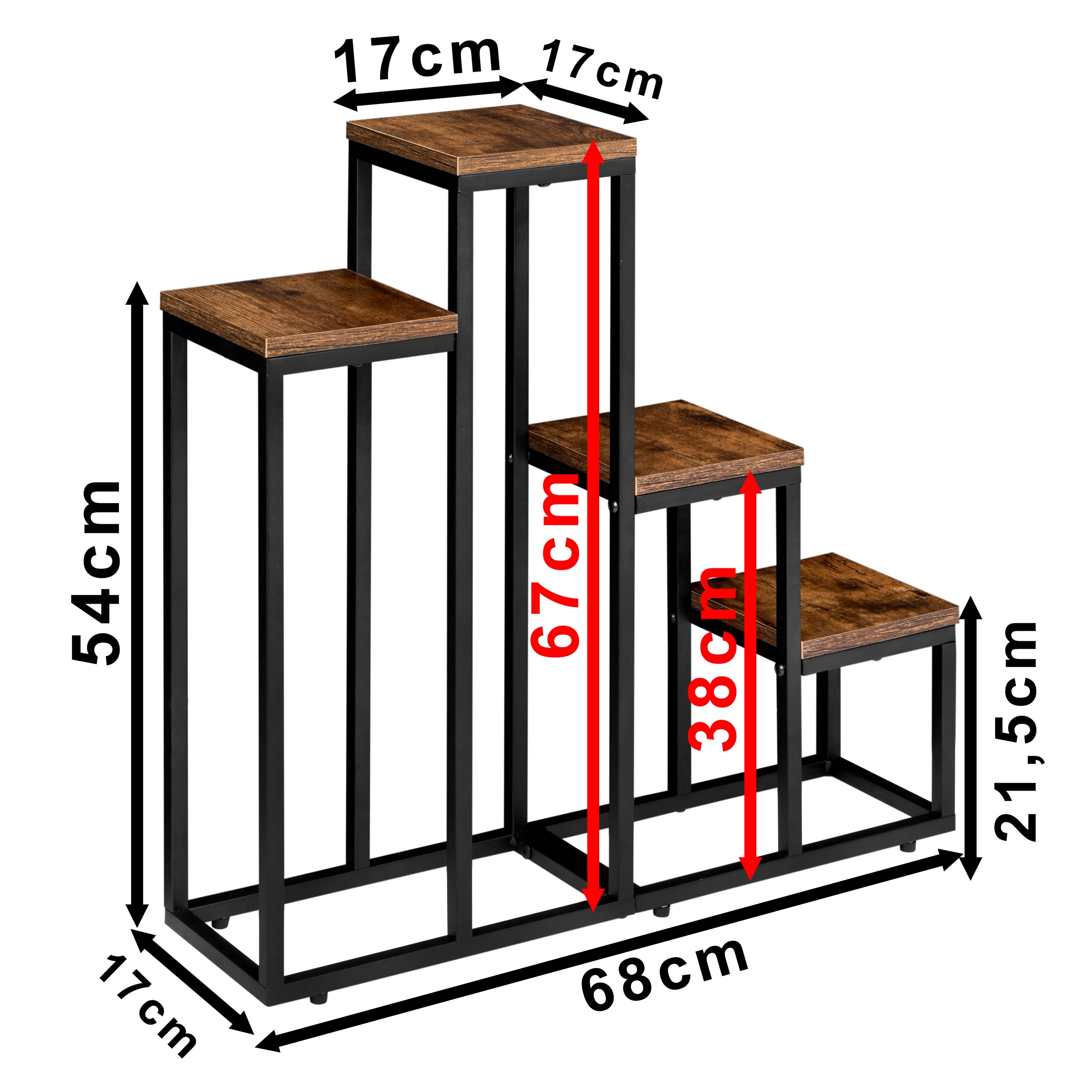 Kwietnik stojący czarny Pallen postarzany dąb - obrazek 4