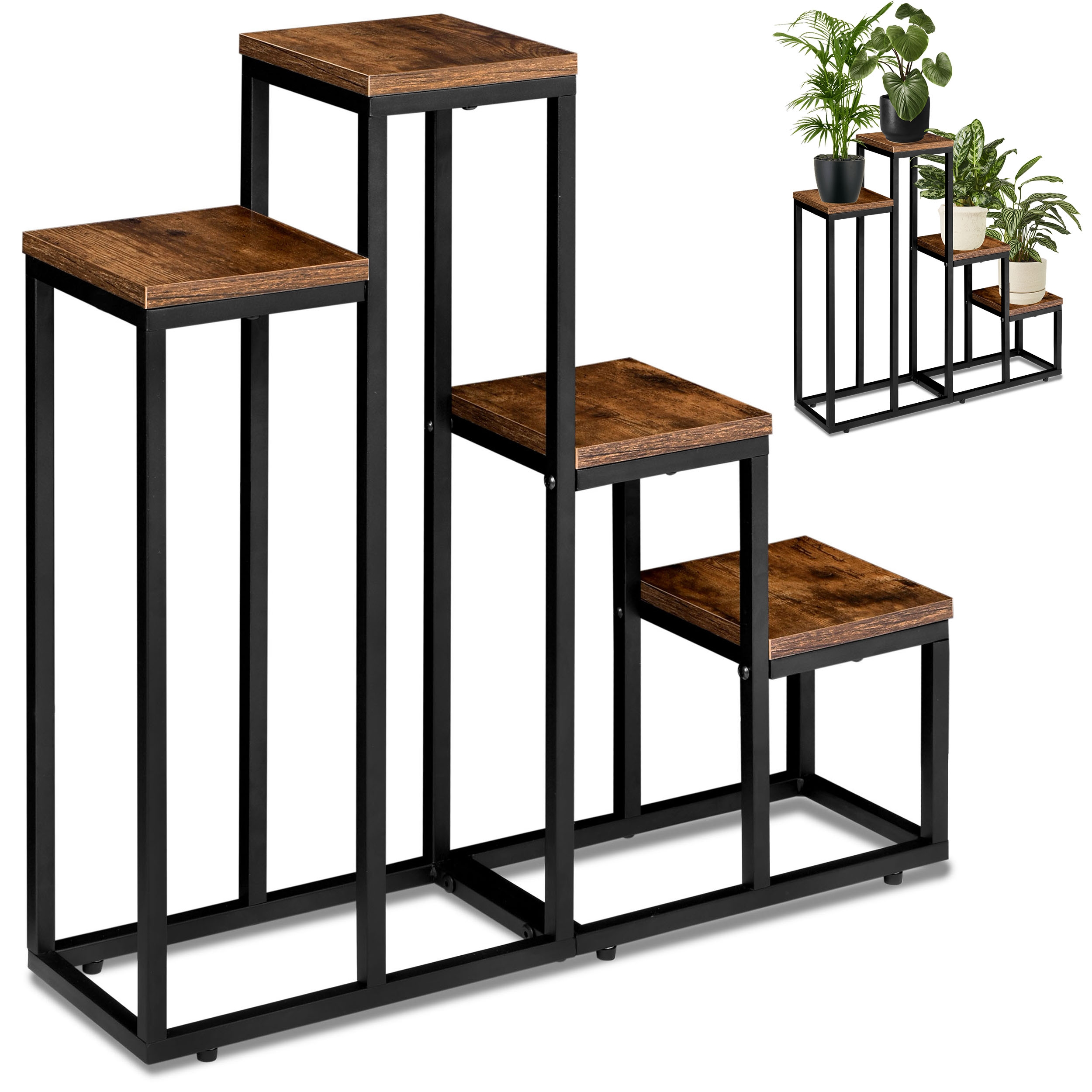 Kwietnik stojący czarny Pallen postarzany dąb - obrazek 2