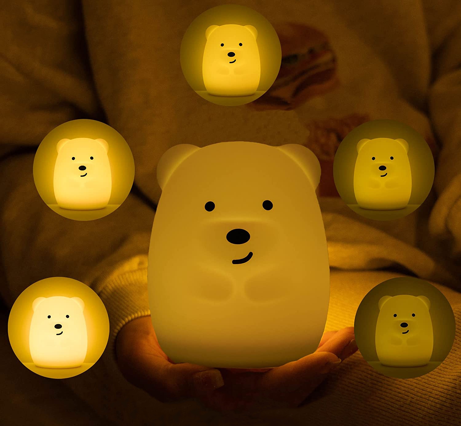 Silikonowa lampka nocna Misiek led rgb - obrazek 10