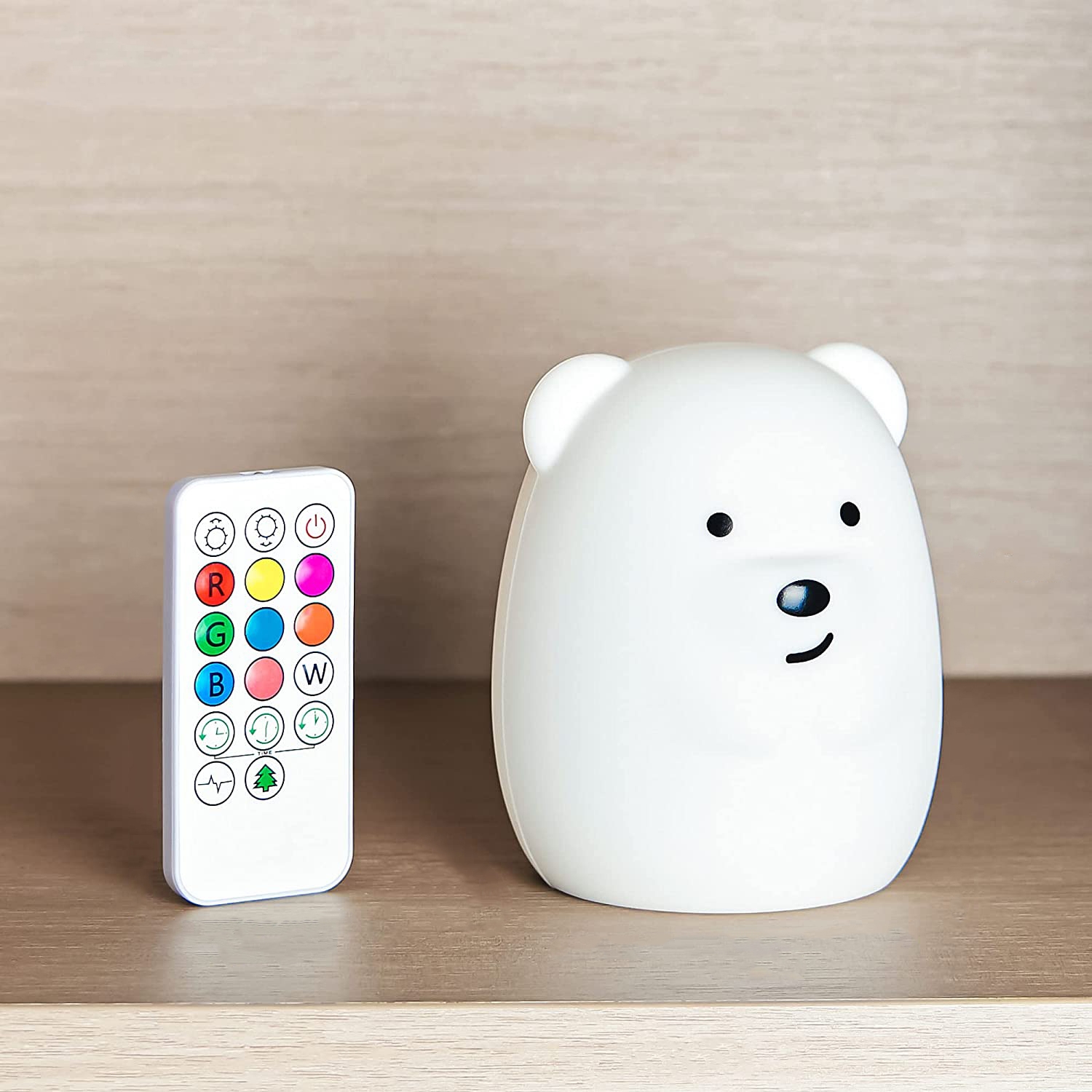 Silikonowa lampka nocna Misiek led rgb - obrazek 8