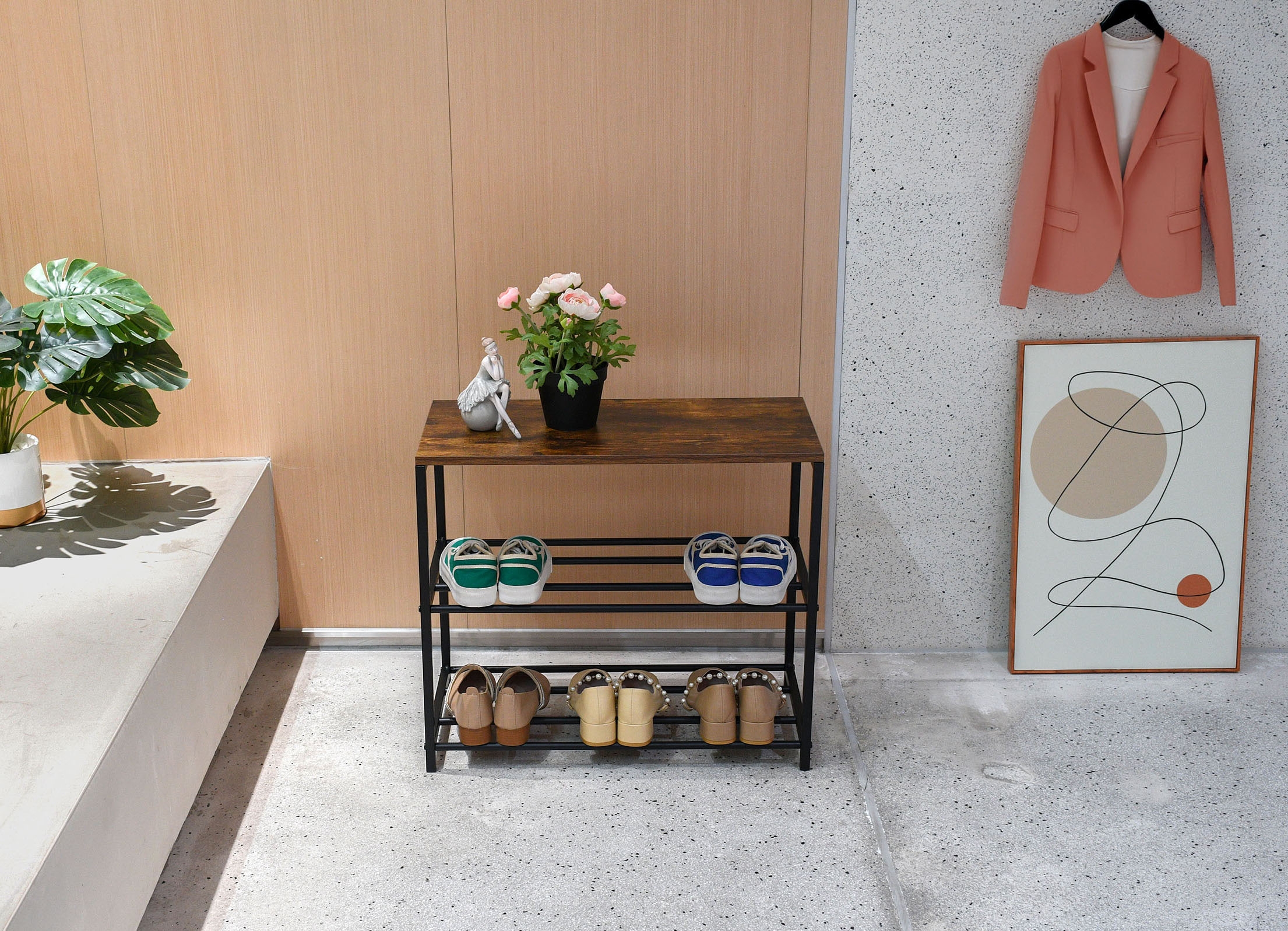 Loftowy stojak na buty Stella 3 poziomy - obrazek 5