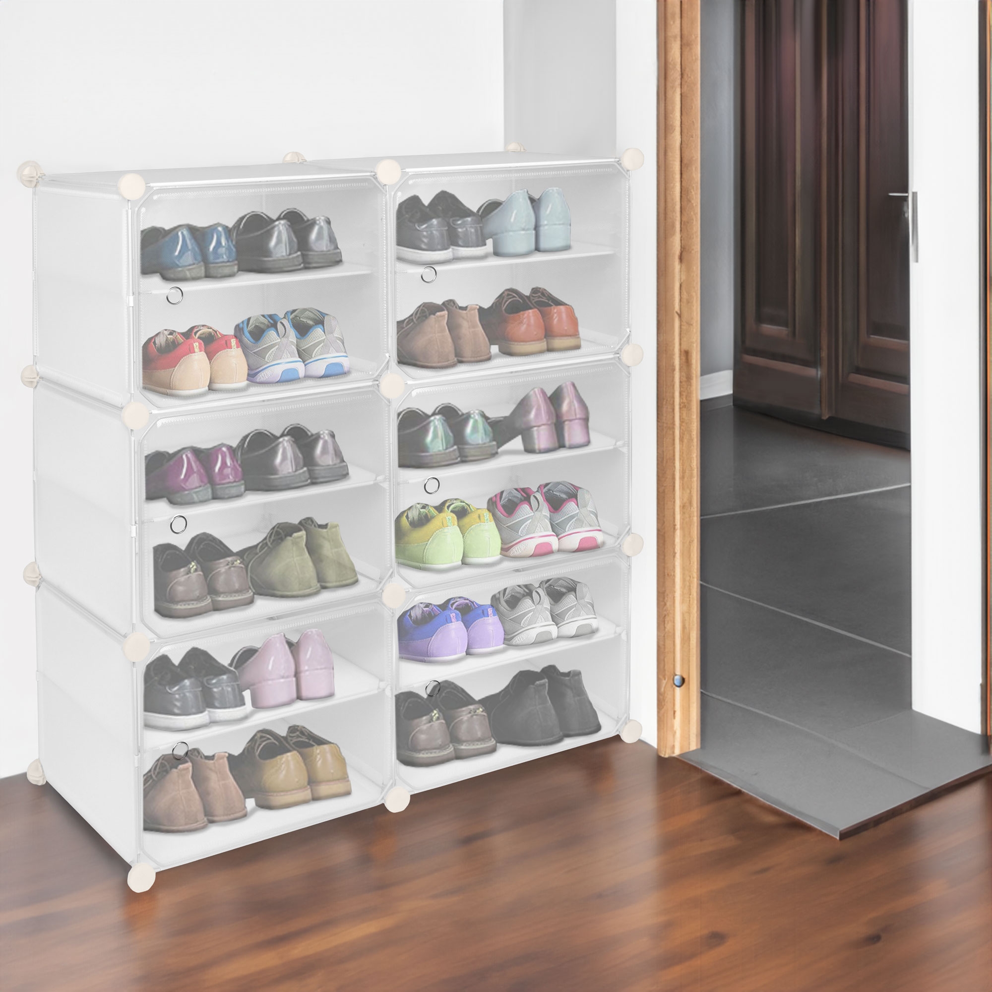 Szafka modułowa na buty PETRA biała - obrazek 3