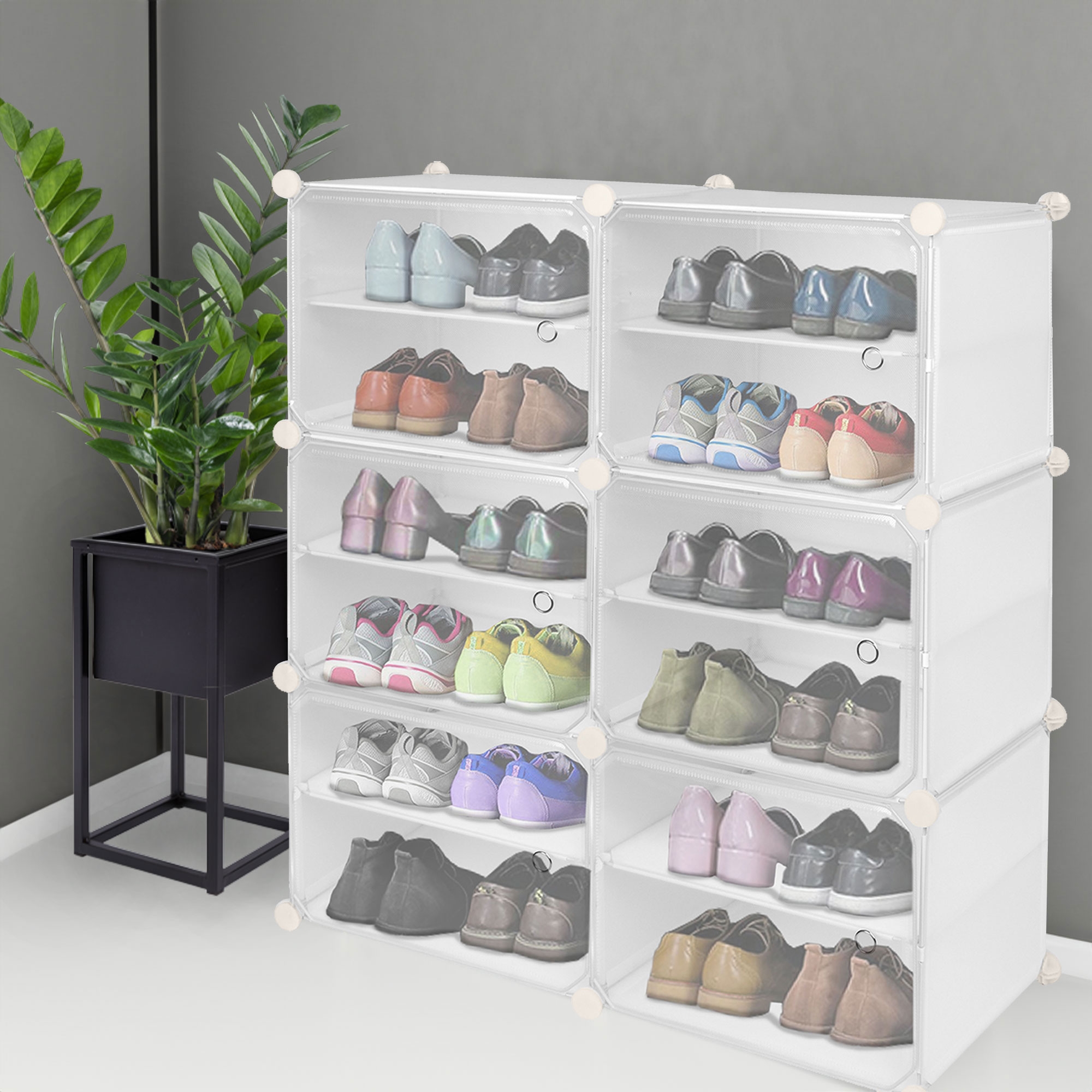 Szafka modułowa na buty PETRA biała - obrazek 5