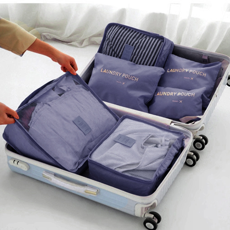 Zestaw 6 organizerów podróżnych GAVIN granatowy - obrazek 7