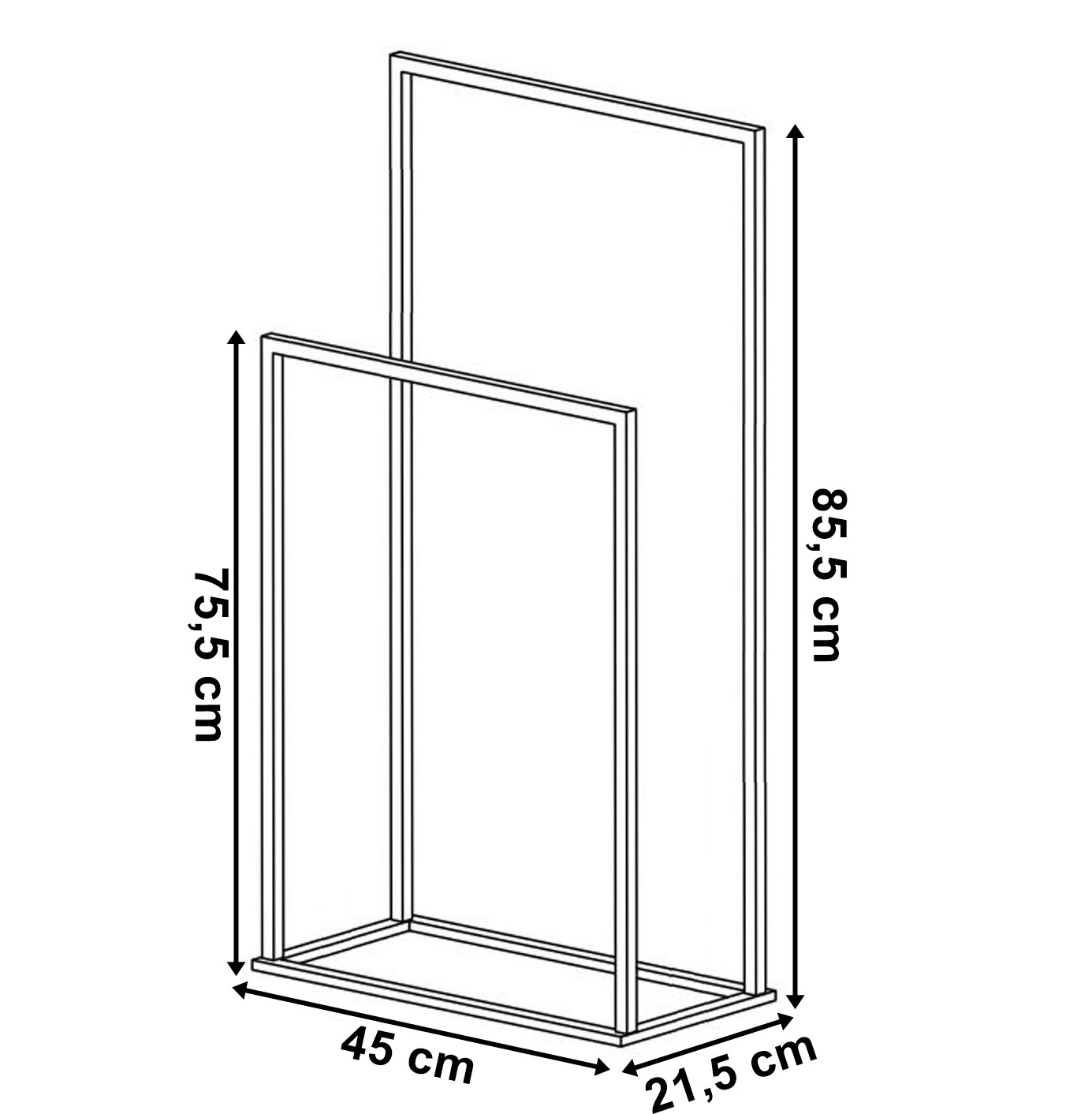 Stojak wieszak na ręczniki 2 poziomowy GESI biały - obrazek 5