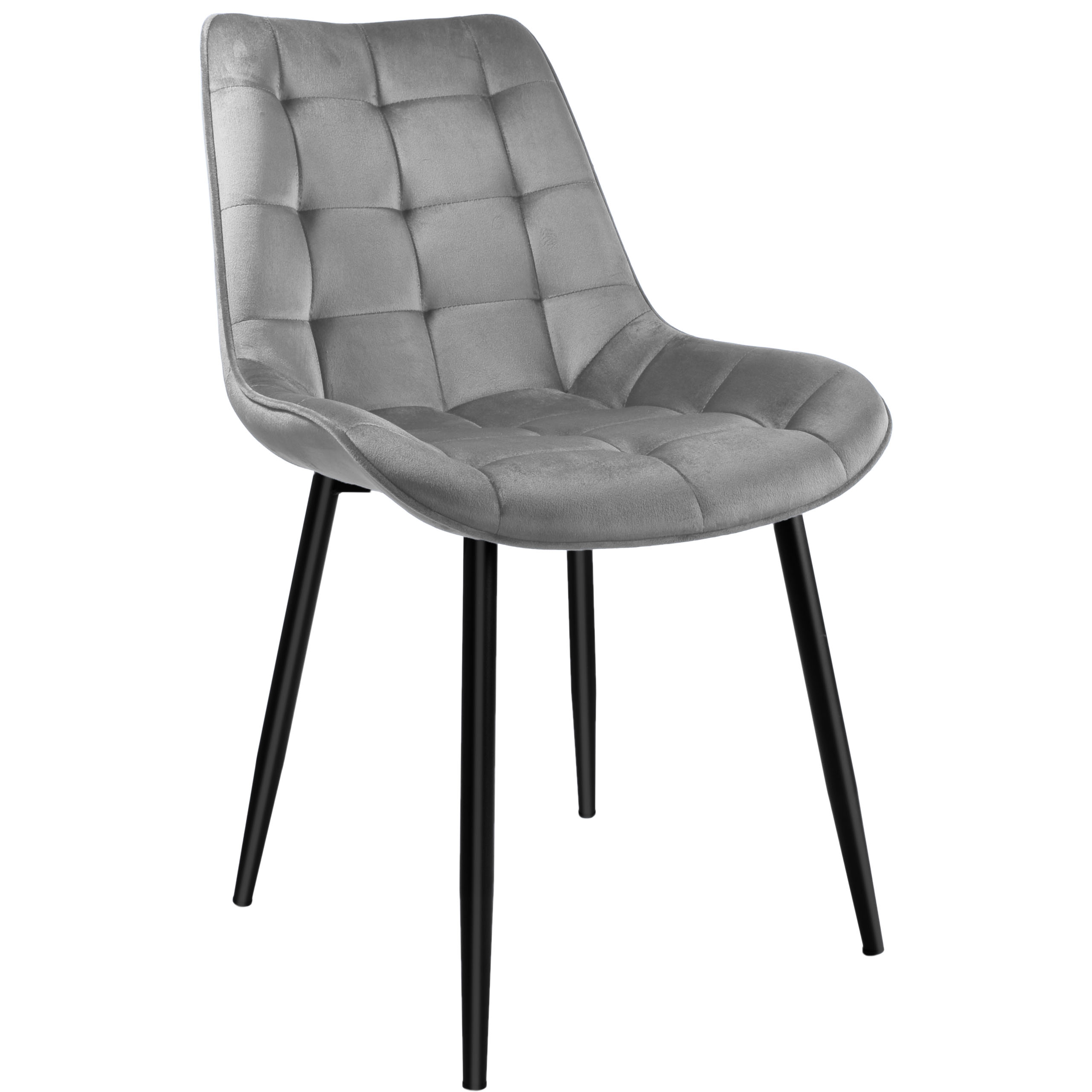 Krzesło welurowe NORMAN Velvet grafitowe - obrazek 5