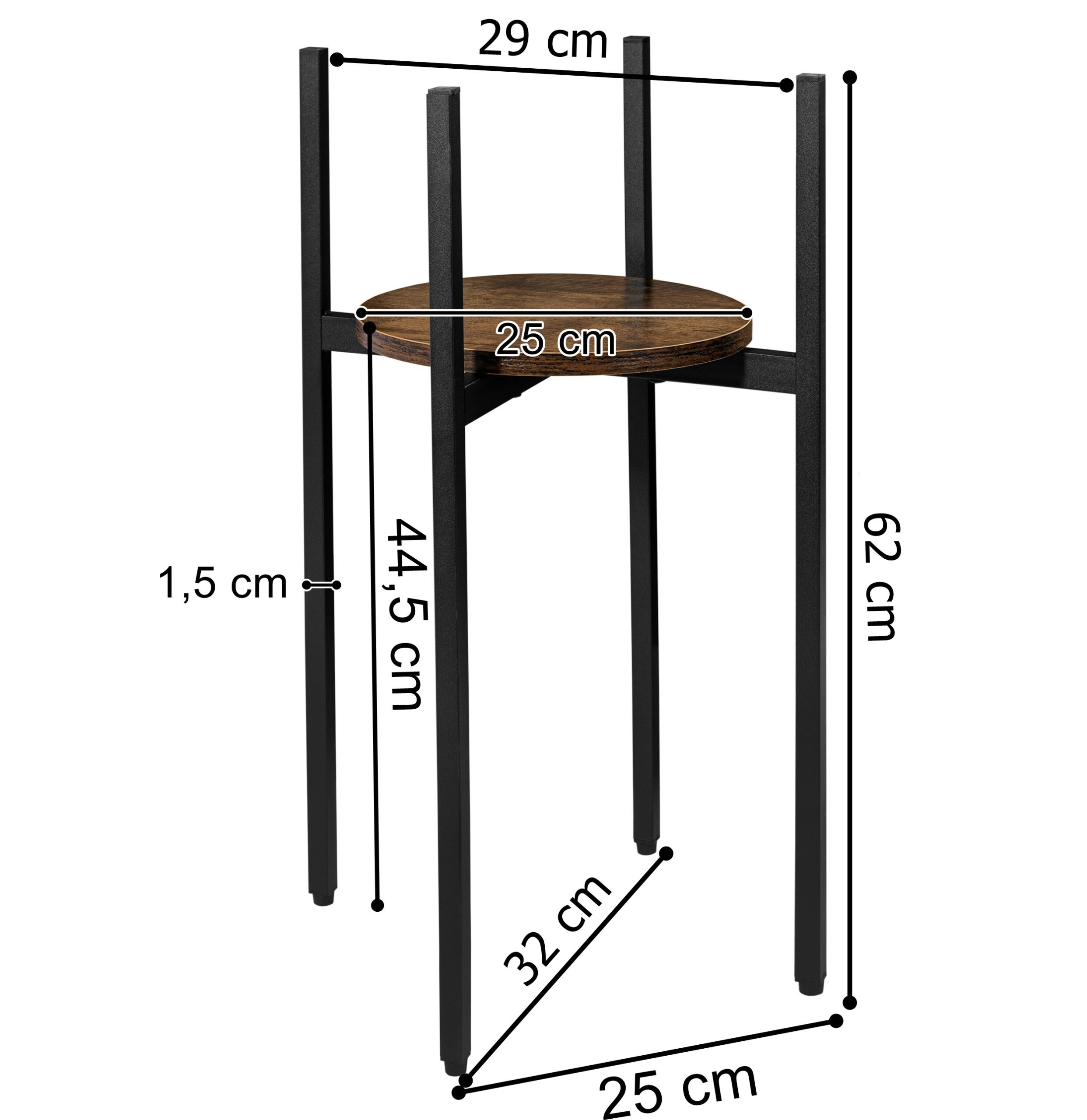 Kwietnik stojący loftowy Torre Rustic 60 cm czarny - obrazek 3