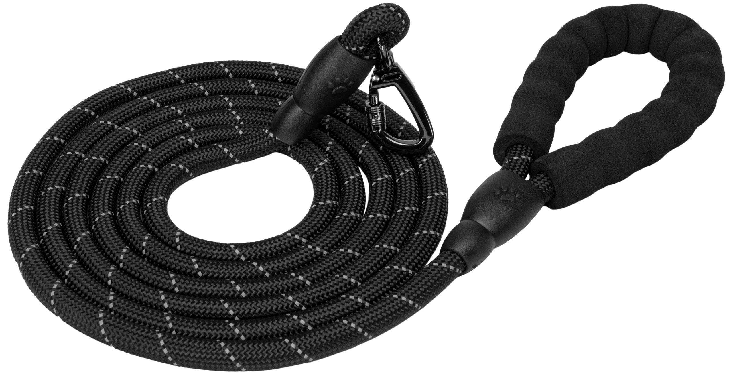 Mocna smycz dla psa treningowa odblaskowa KOBE 3m czarna - obrazek 4
