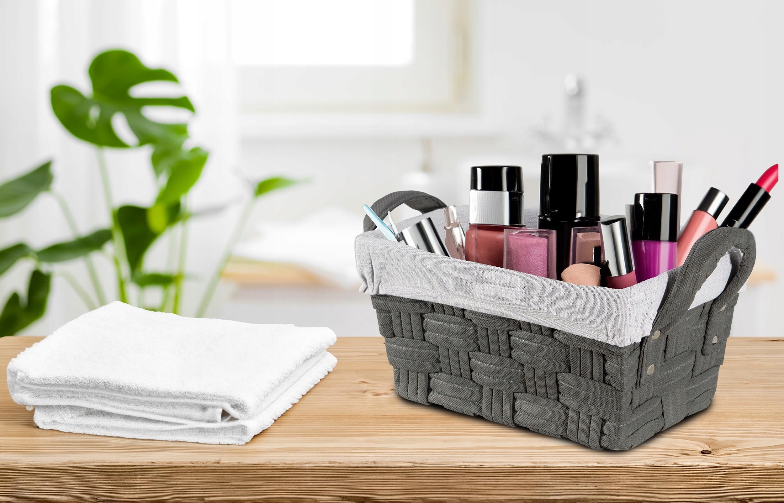 Koszyk pleciony grafitowy LILO 30x20x15 cm - obrazek 2