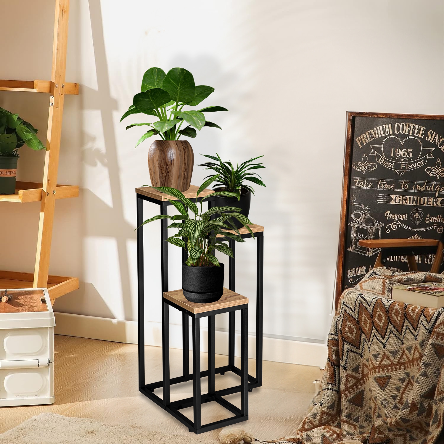 Kwietnik stojący czarny Munir Craft - obrazek 3