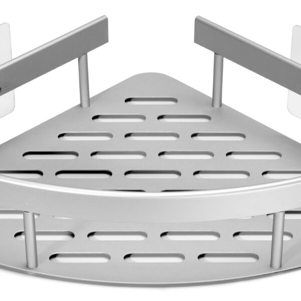 Półka narożna LUSAKA srebrna do łazienki