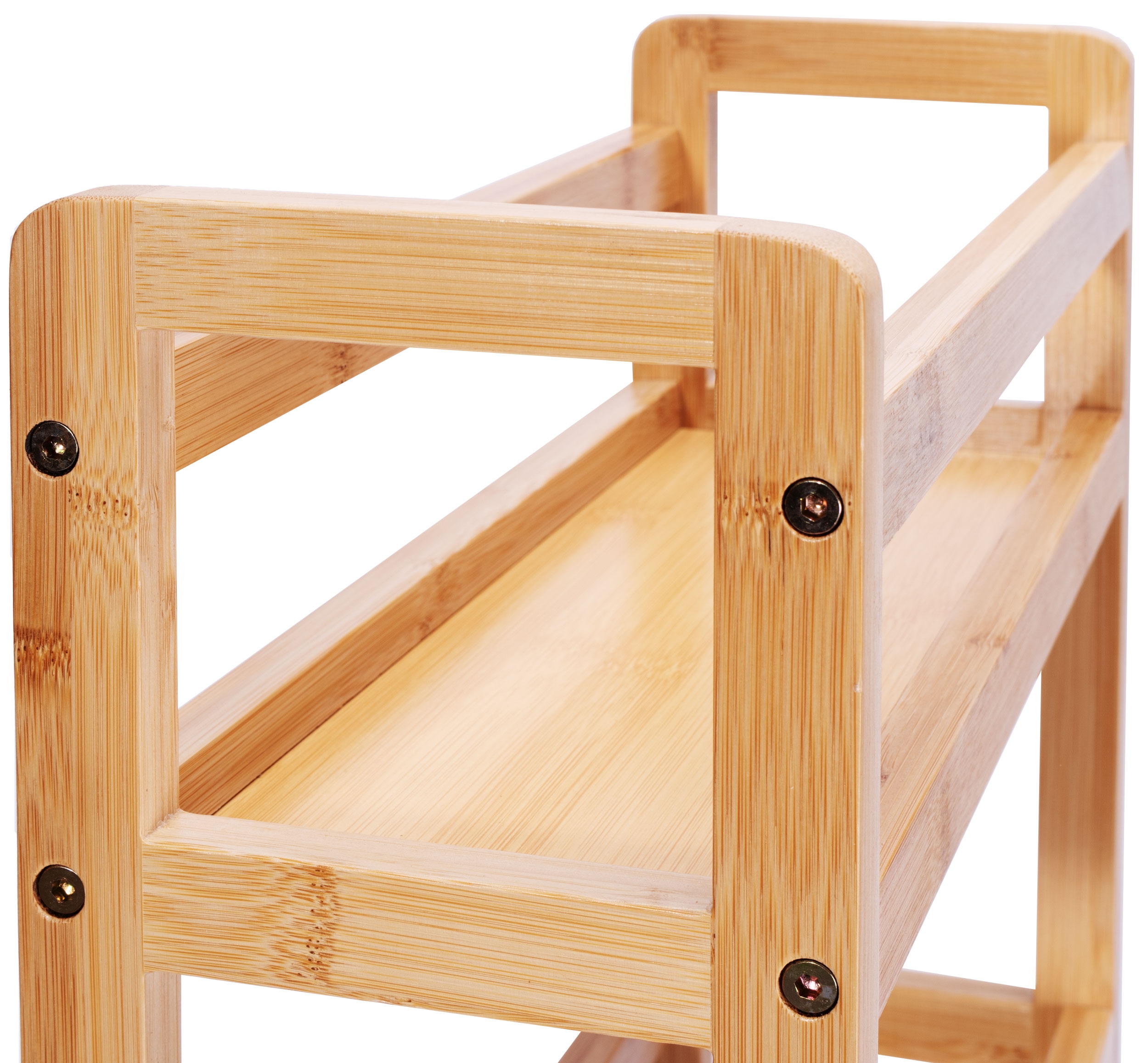 Regał na kółkach bambusowy INAKI 3 poziomy natural - obrazek 5