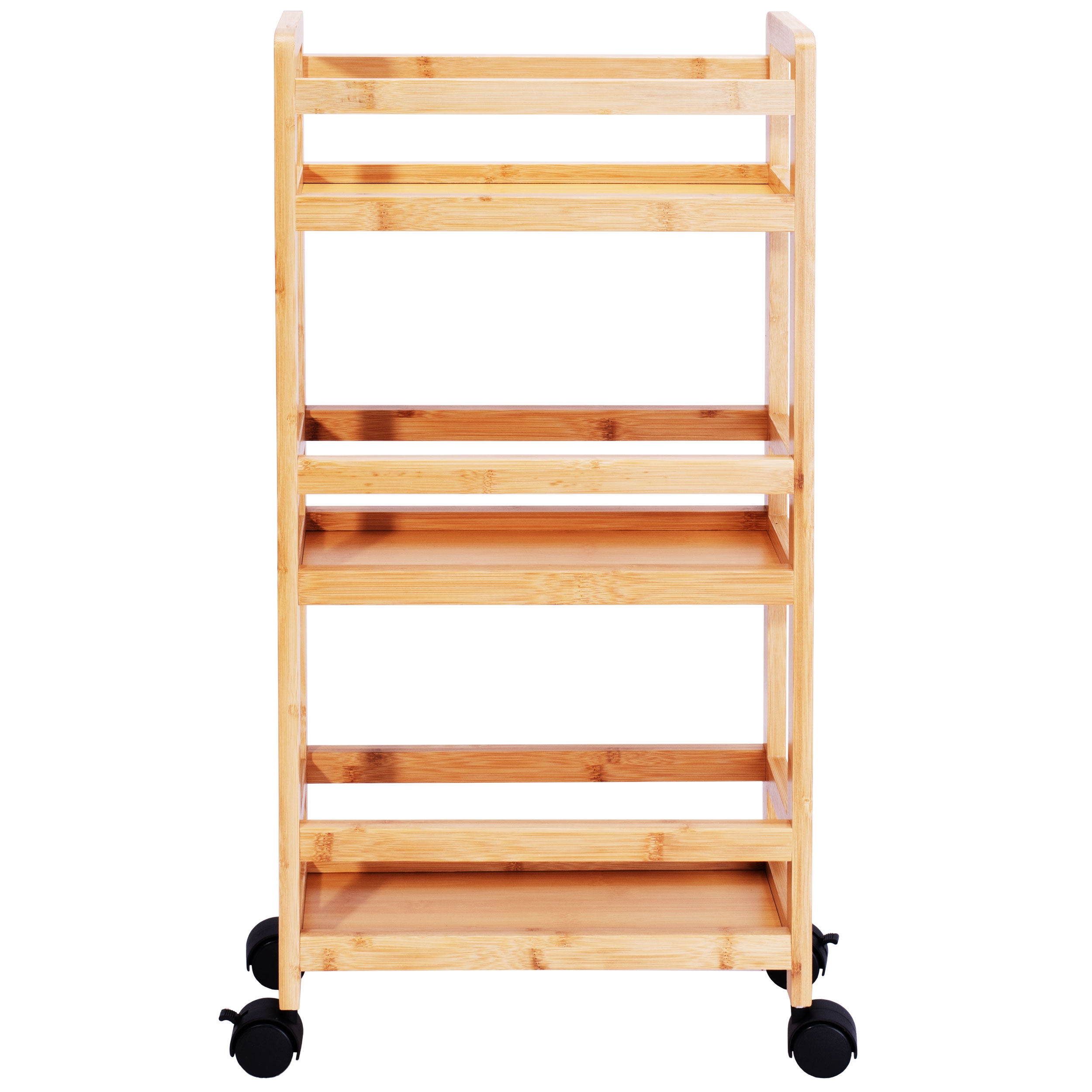 Regał na kółkach bambusowy INAKI 3 poziomy natural - obrazek 3