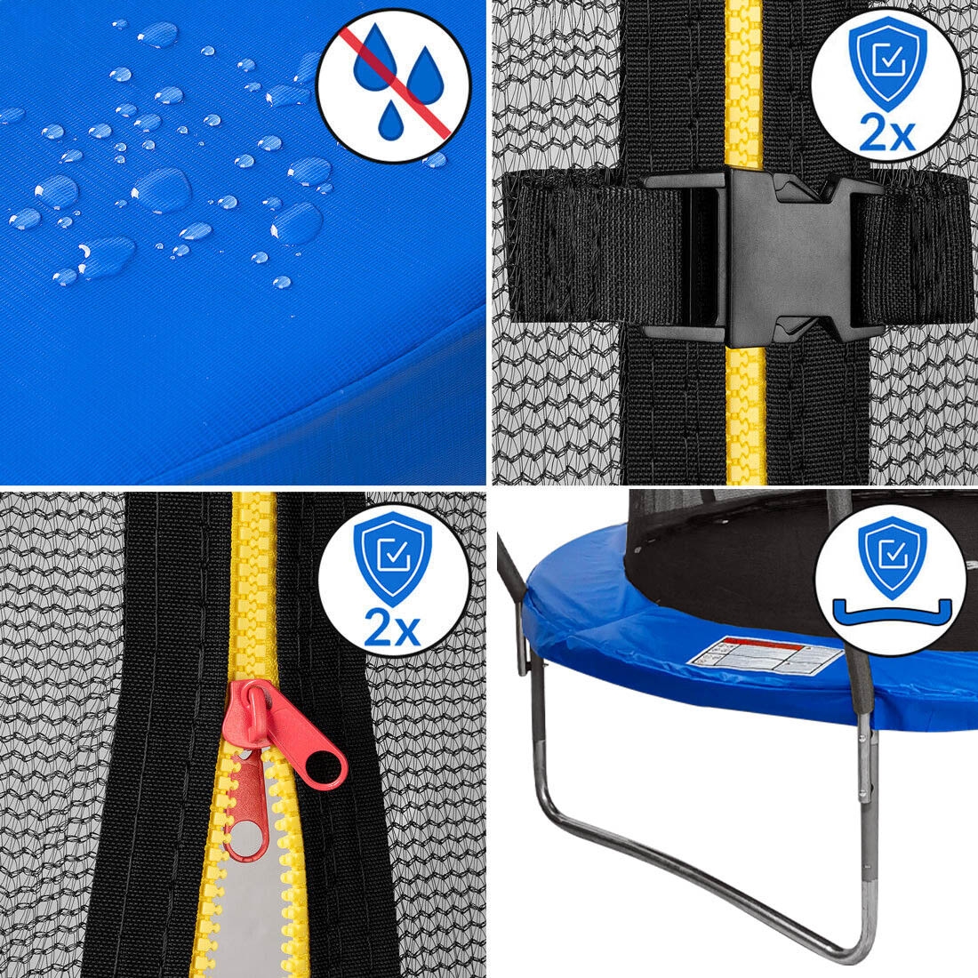Trampolina z siatką i drabinką HENZEN 305 cm niebieska FT10 - obrazek 8