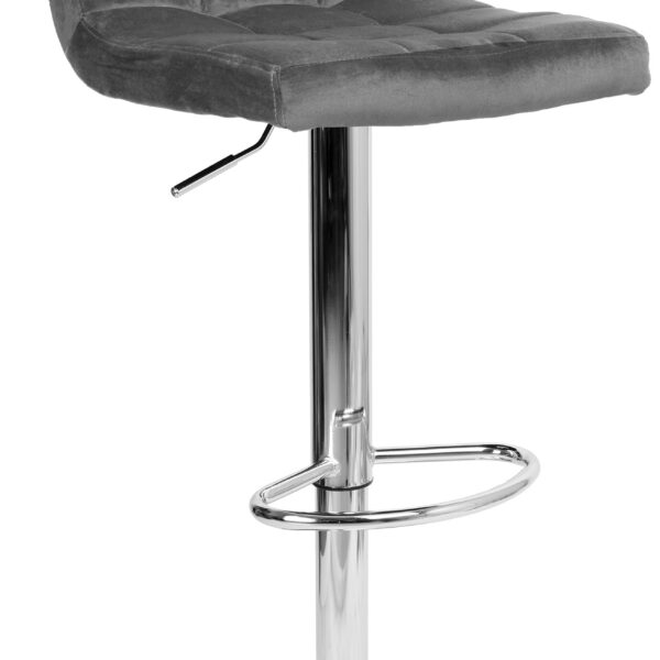 Hoker barowy Arako chromowane grafitowe Velvet