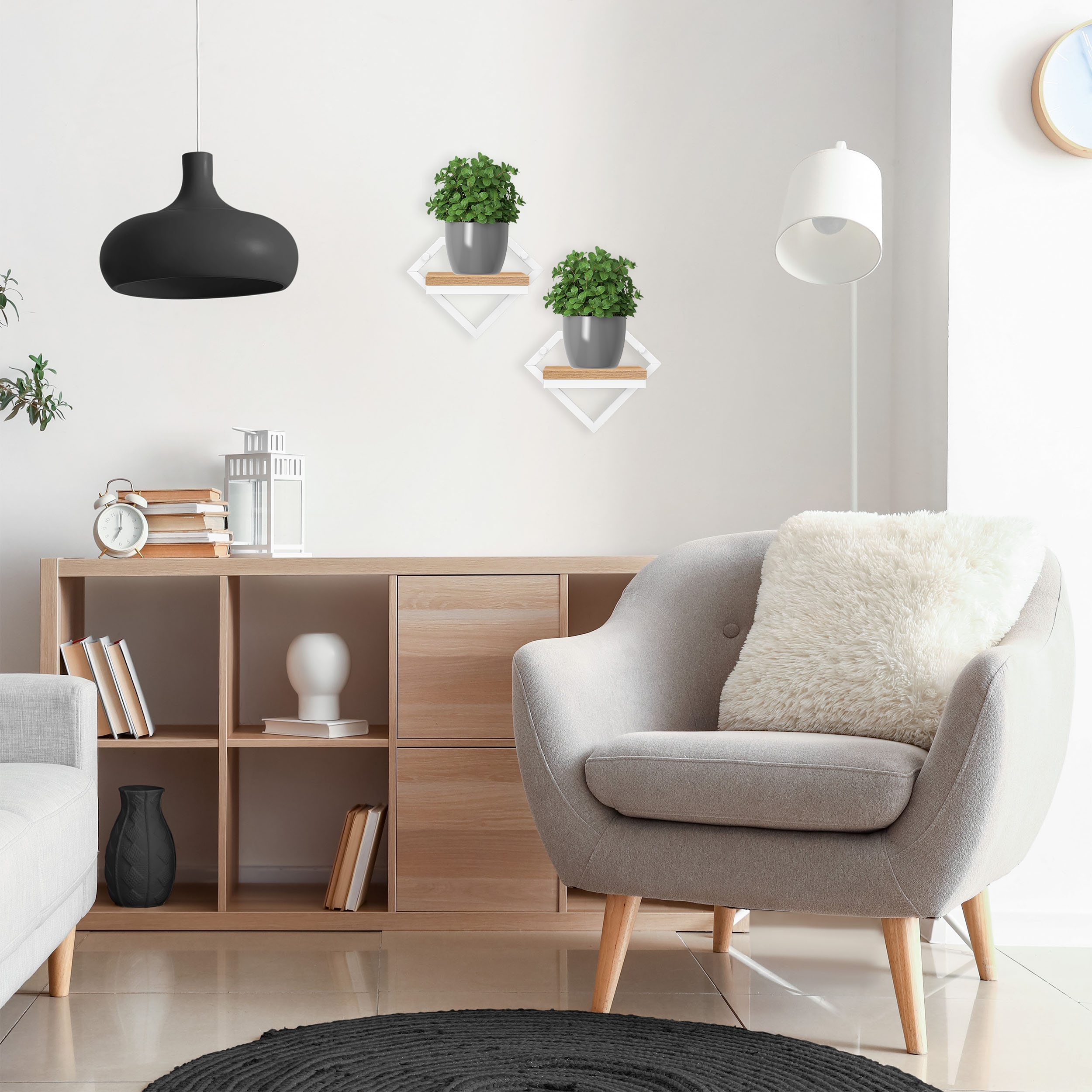 Kwietnik metalowy ścienny Doron Biały Craft - obrazek 3