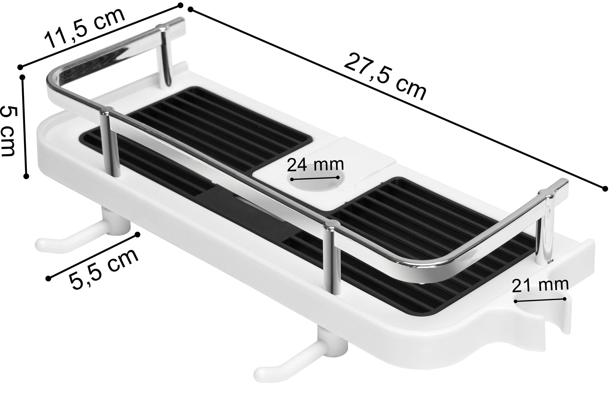 Półka łazienkowa LIBRE z haczykami - obrazek 2