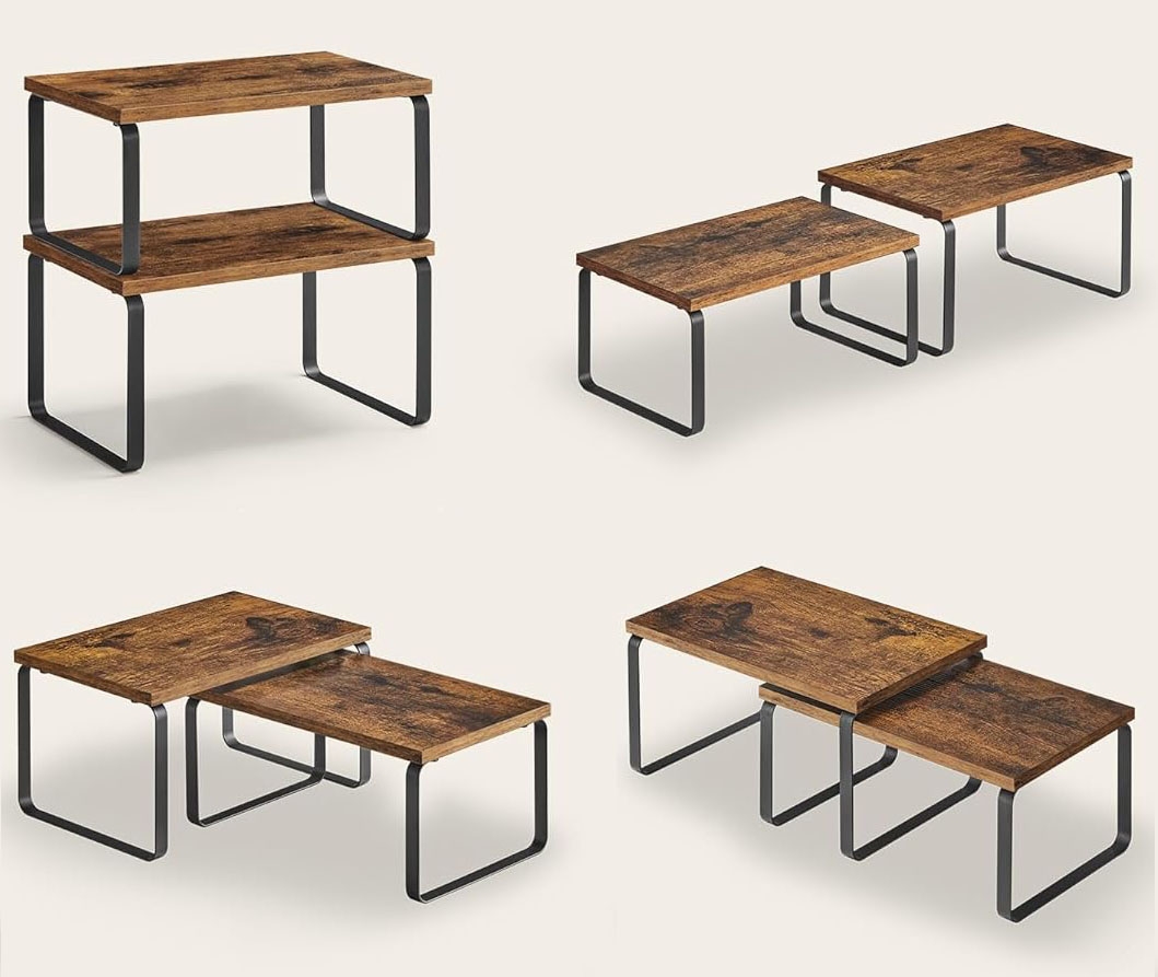 Zestaw 2 półek bambusowych GINGER RUSTIC - obrazek 3