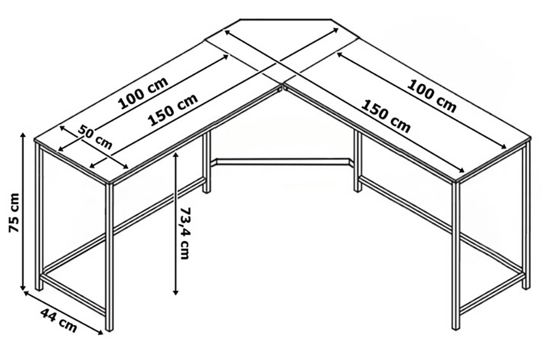 Biurko narożne BRAGA RUSTIC - obrazek 2