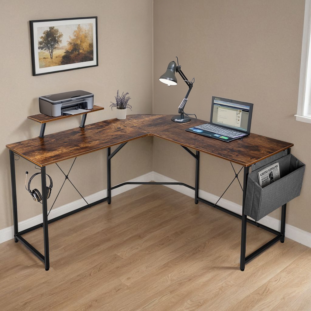 Biurko narożne z nadstawką AMORA RUSTIC - obrazek 3